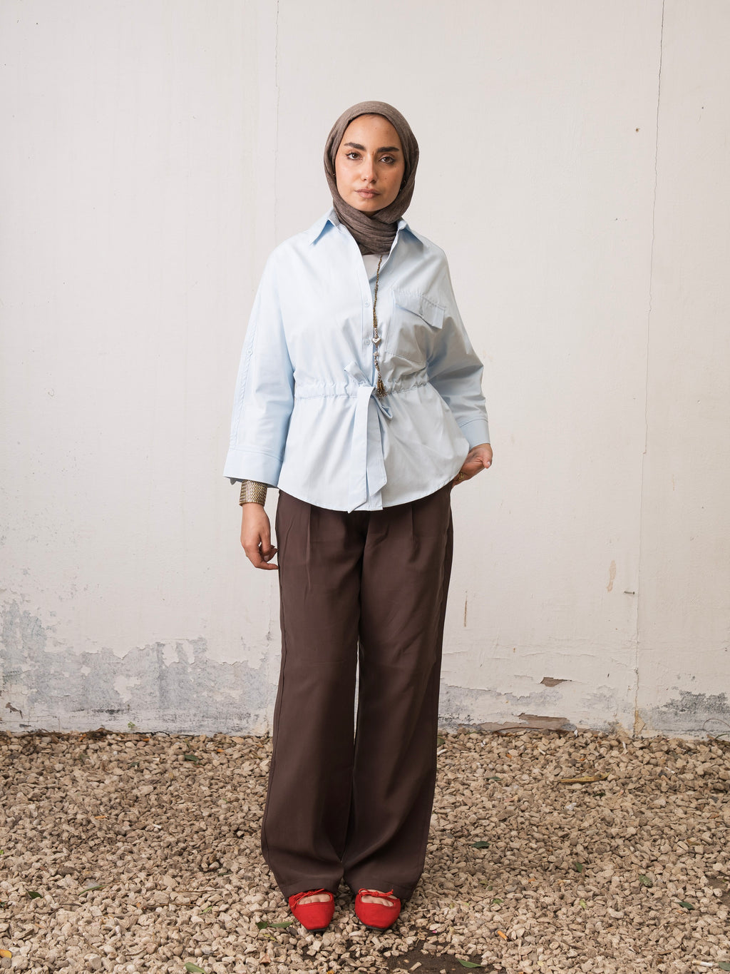 The Belted Shirt - Blue