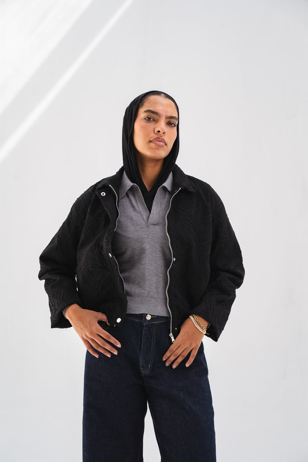 Embroidered Jacket - Black