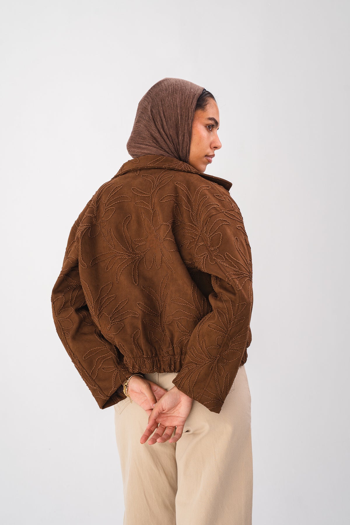 Embroidered Jacket - Brown