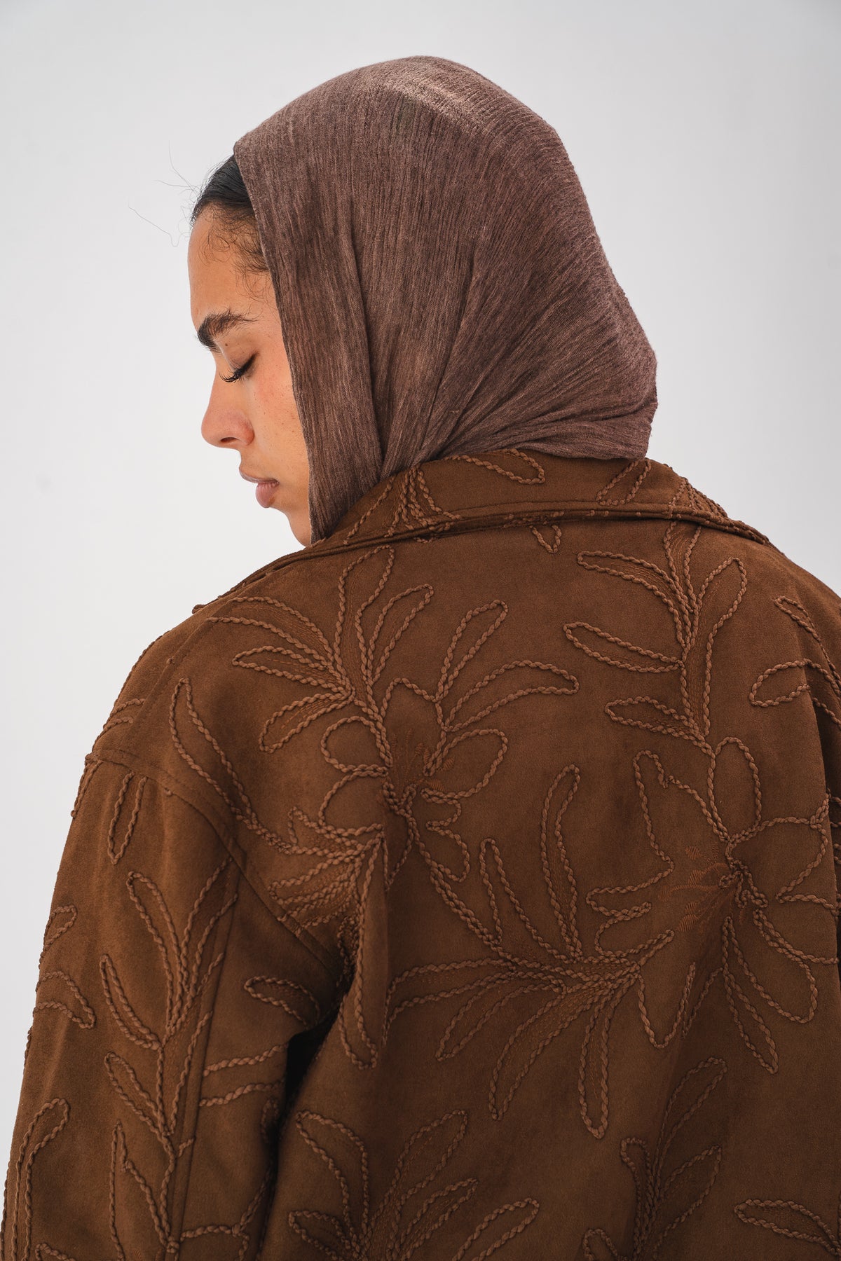 Embroidered Jacket - Brown