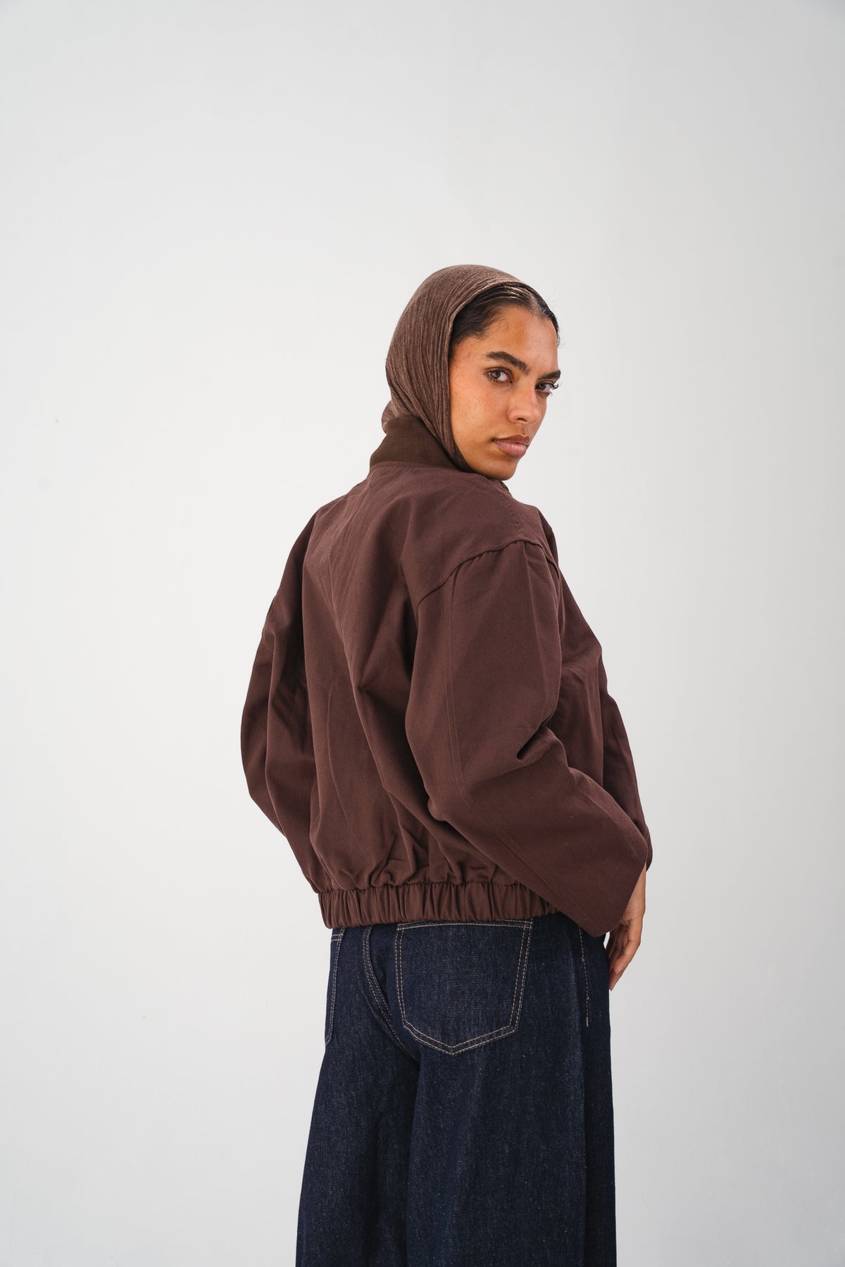 1. The Contrast Bomber -Chocolate Brown