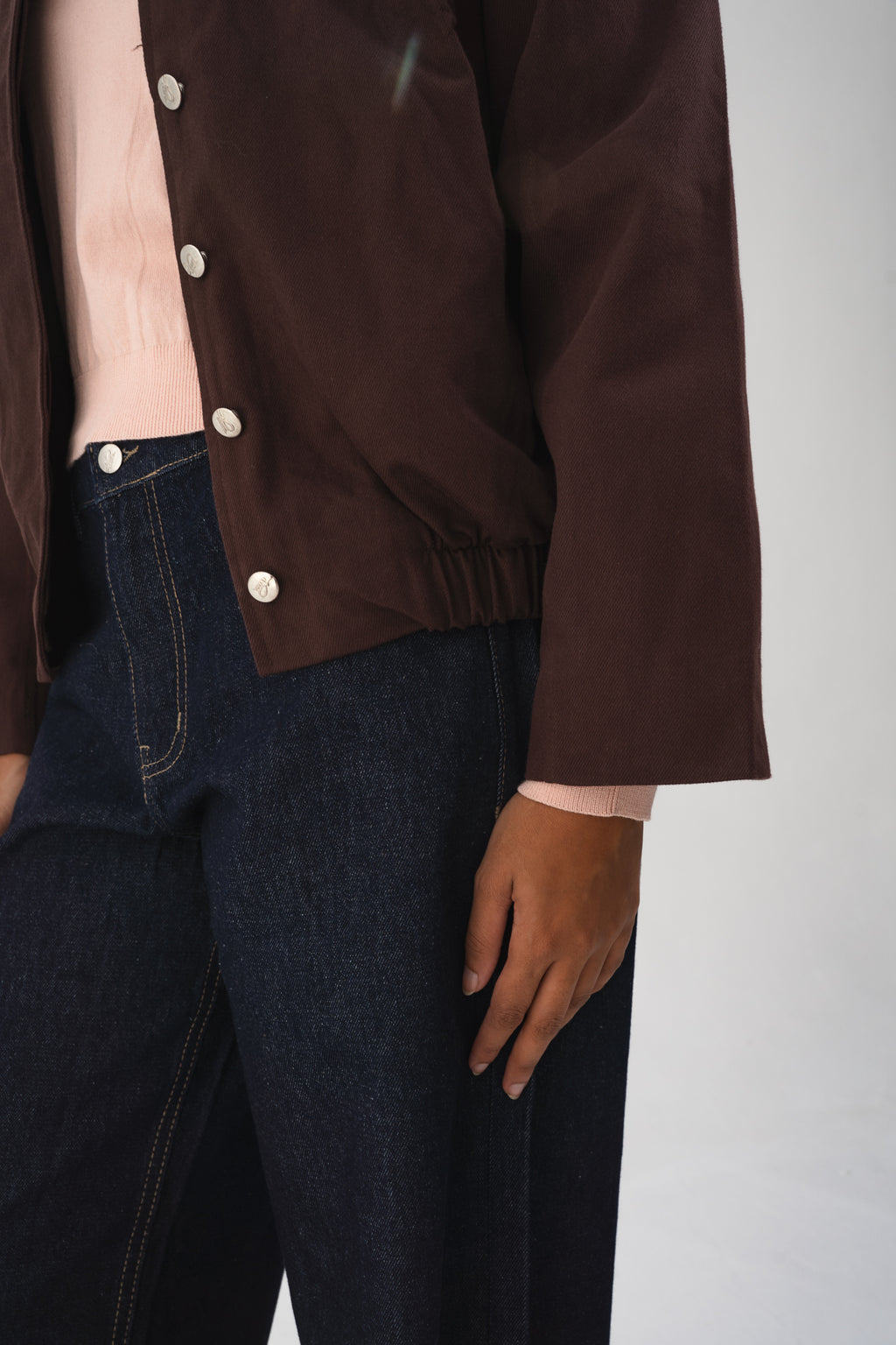 1. The Contrast Bomber -Chocolate Brown