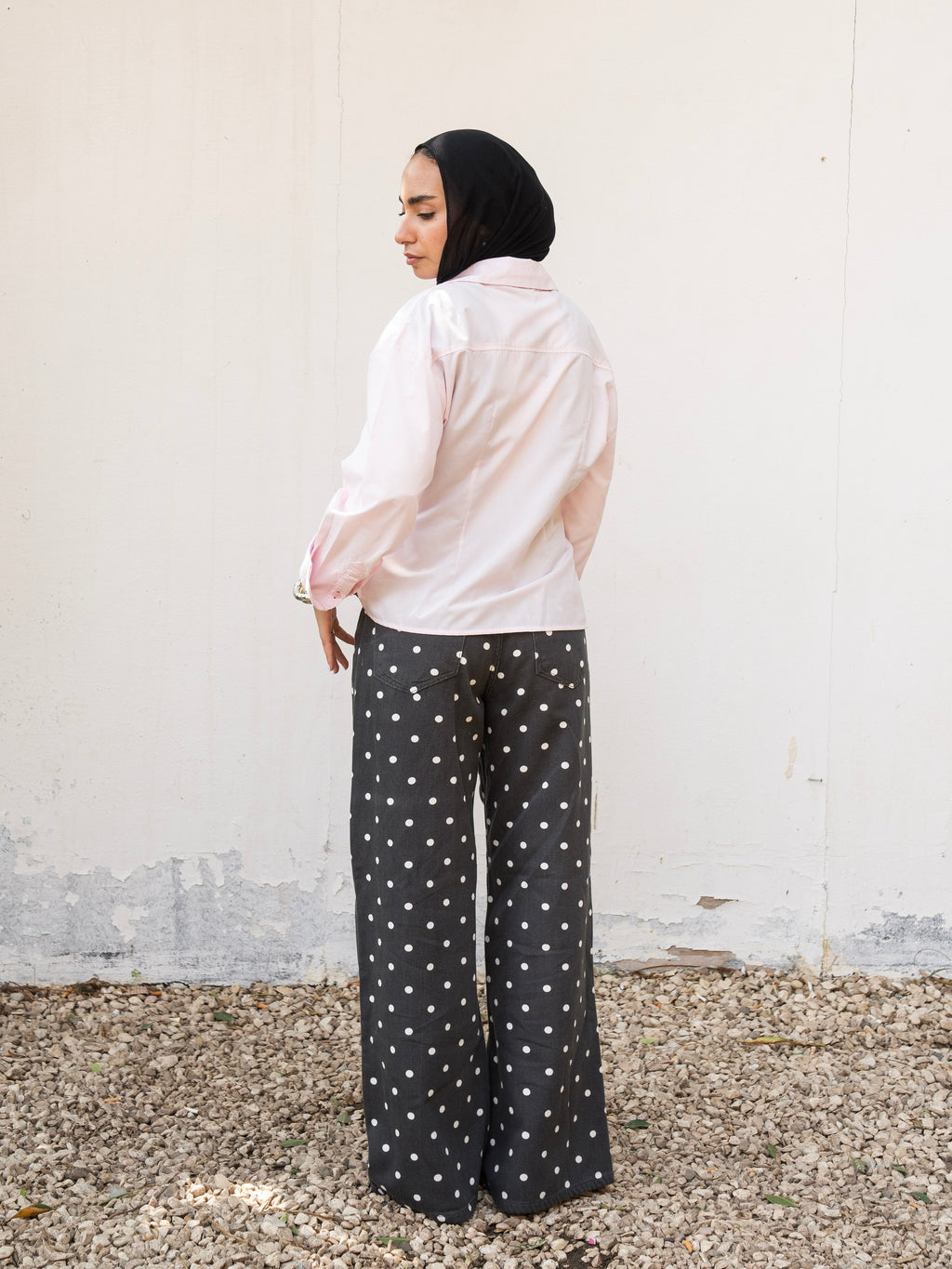 The Polka Denim - Grey