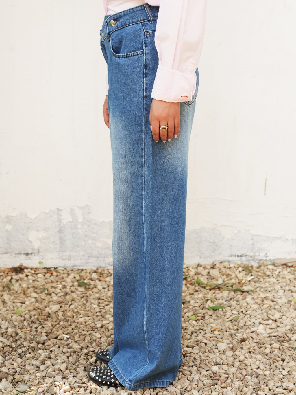 The Cross Button Denim - True Blue