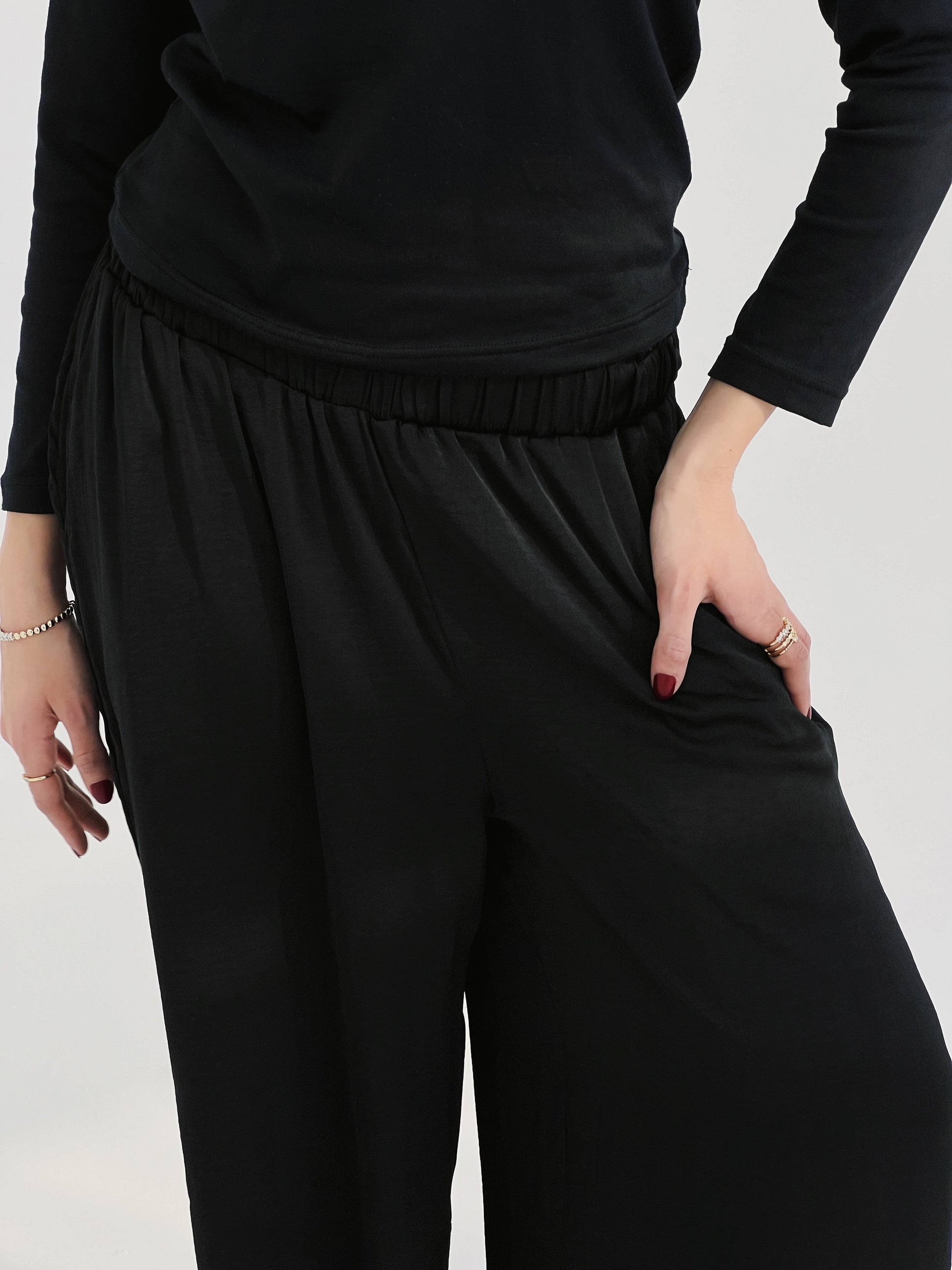 The Satin Pants - Black