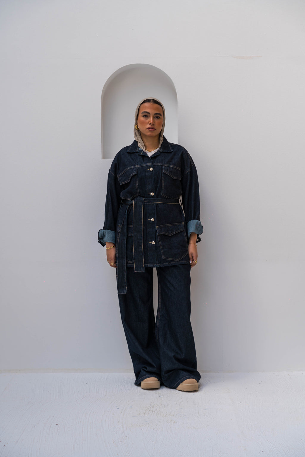 The Belted Denim Set