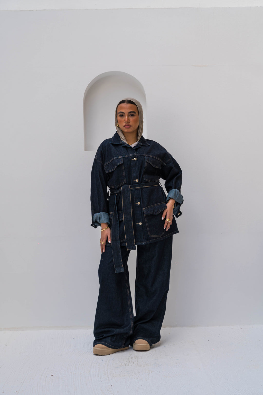 The Belted Denim Set