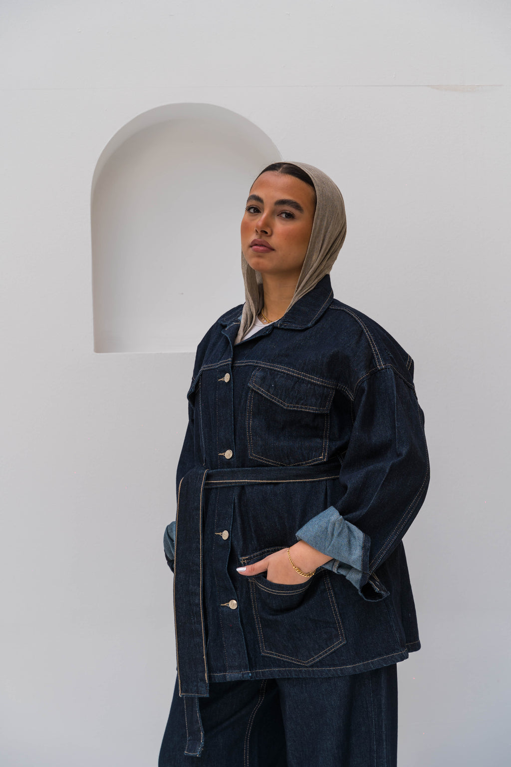 The Belted Denim Set