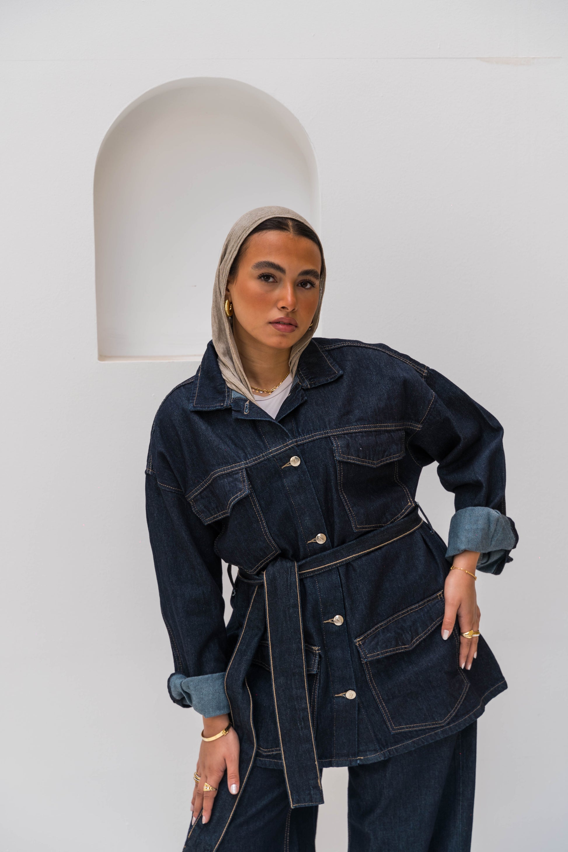 The Belted Denim Set