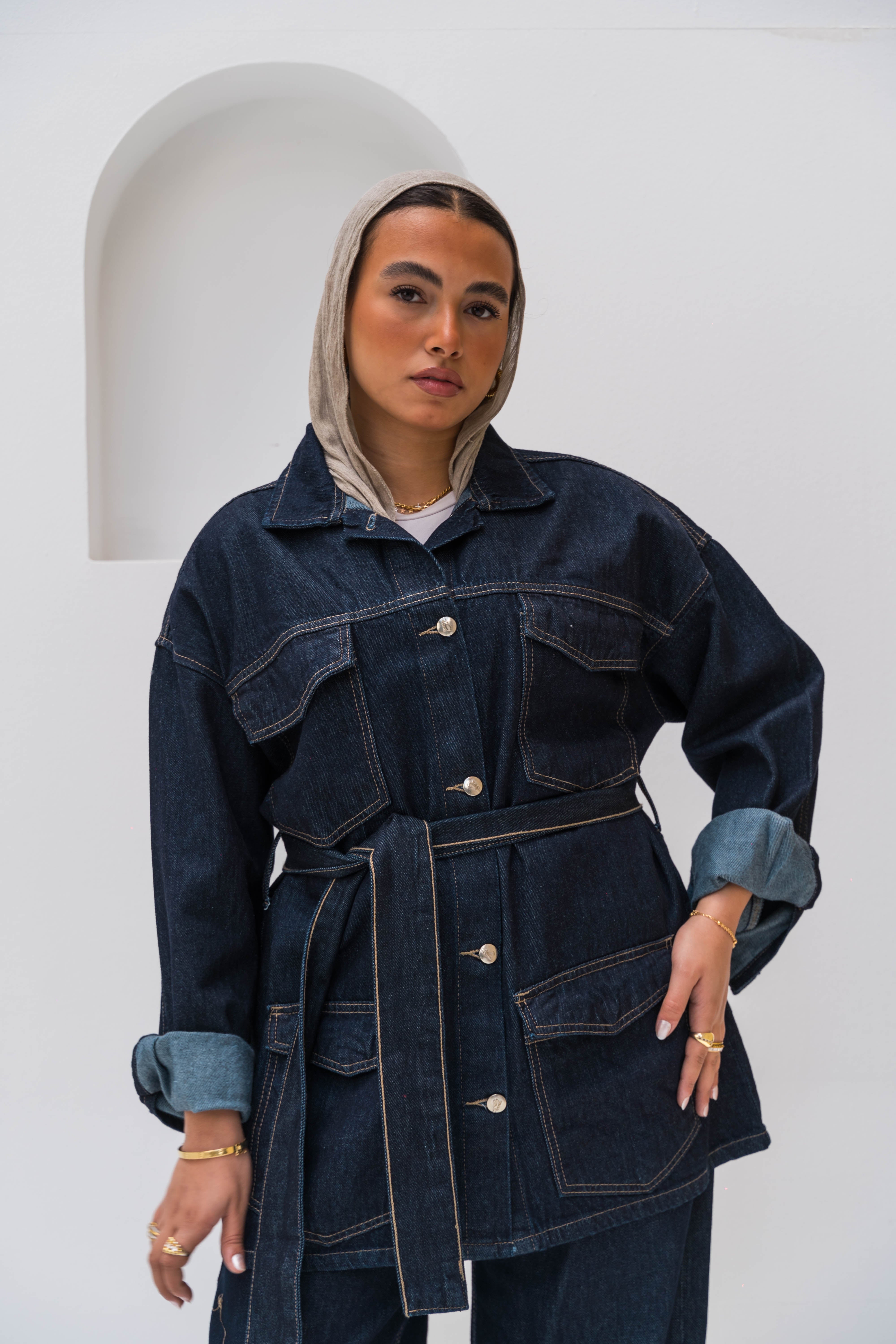 Ryu kaga / BELTED DENIM JACKET デニムジャケット The Belted Denim Jacket - Raw – Sabeya