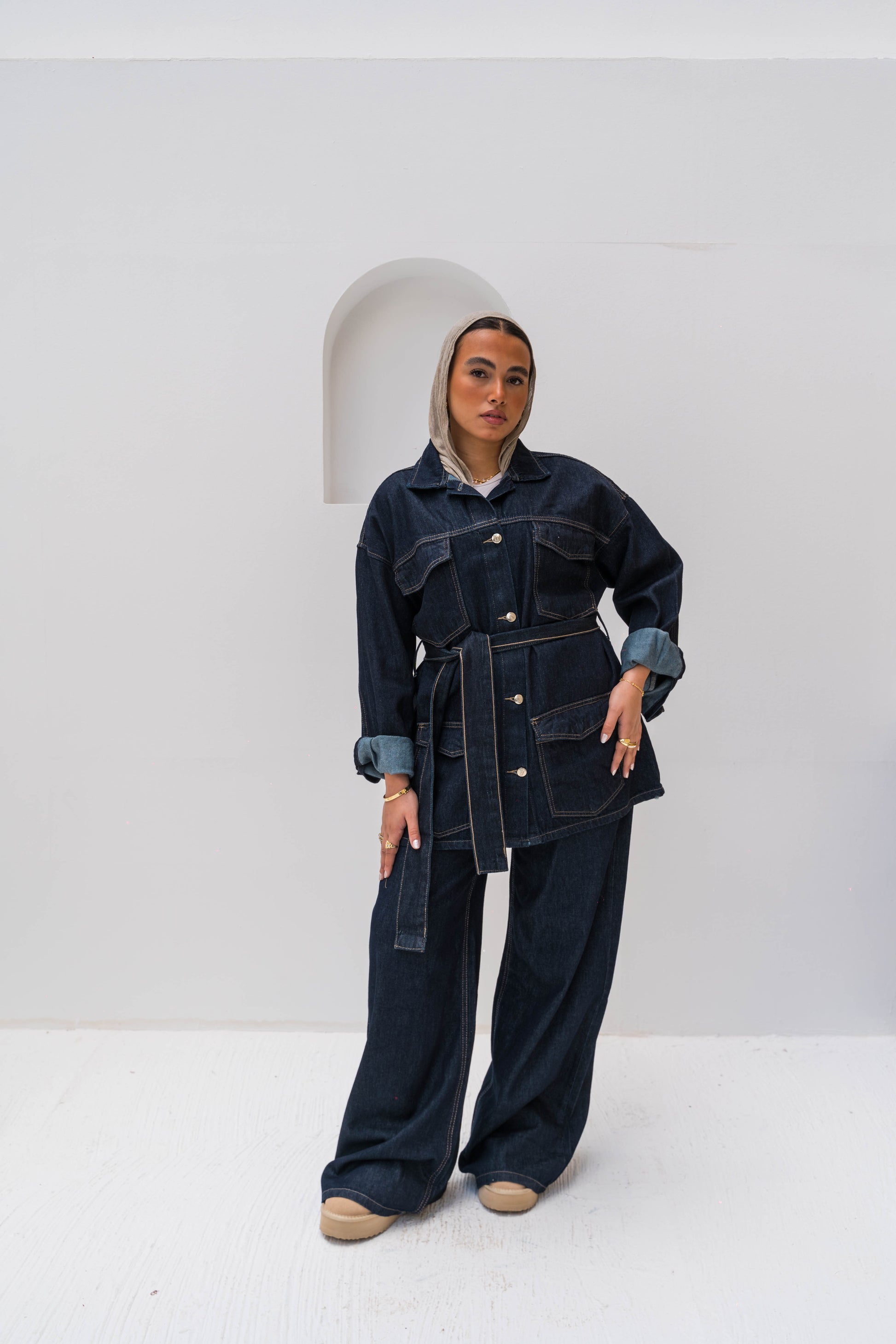 The Belted Denim Set