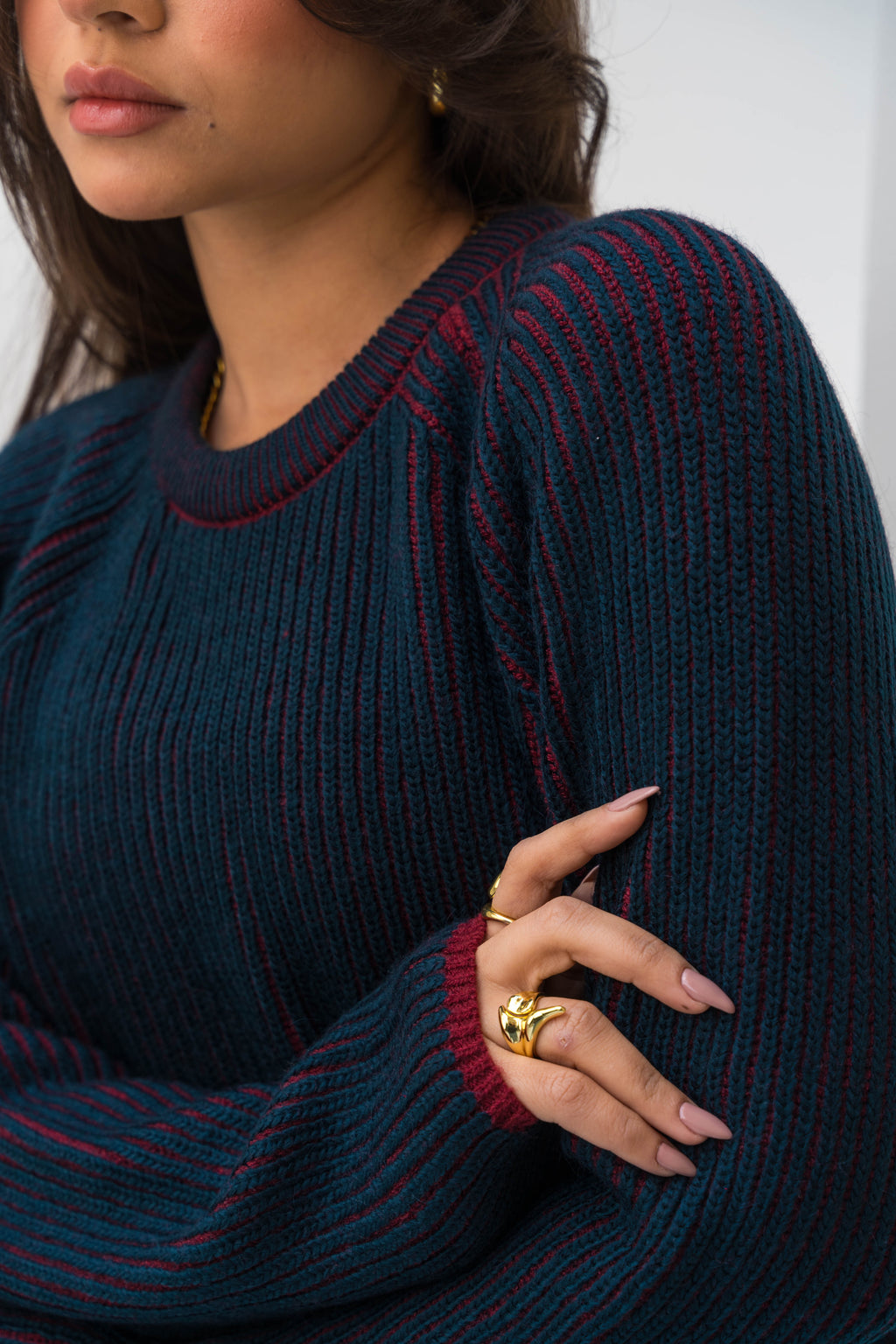 The Hidden Stripe Pullover - Navy