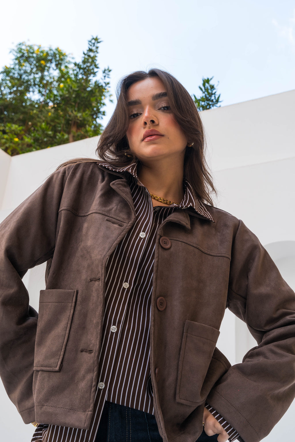 The Suede Jacket - Dark Brown