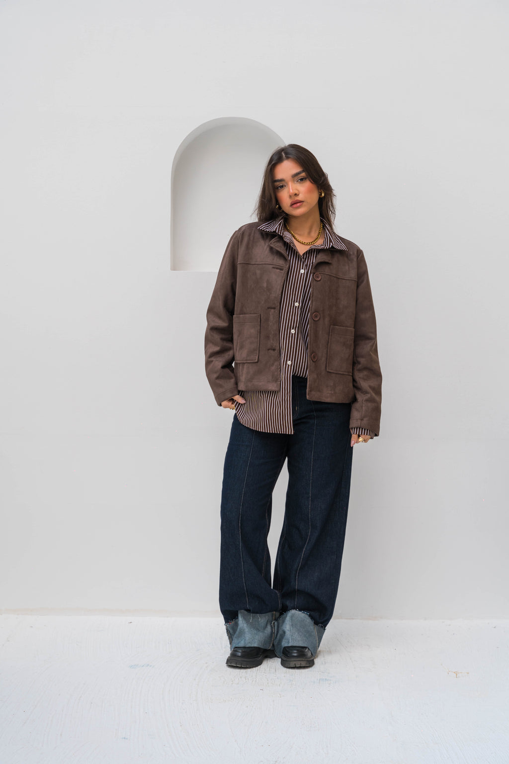 The Suede Jacket - Dark Brown