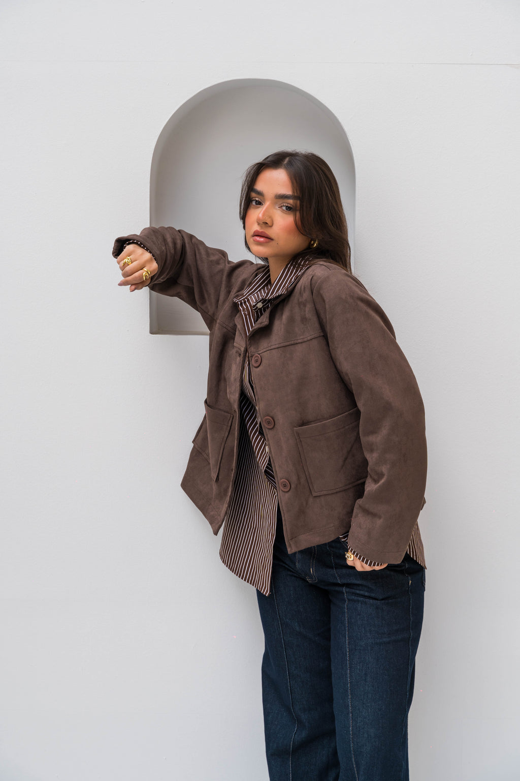 The Suede Jacket - Dark Brown