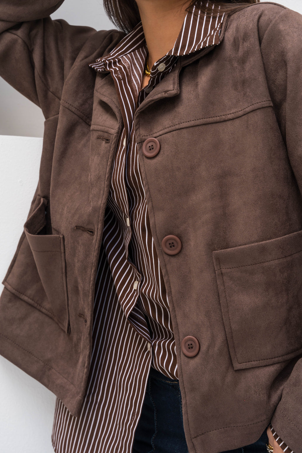 The Suede Jacket - Dark Brown