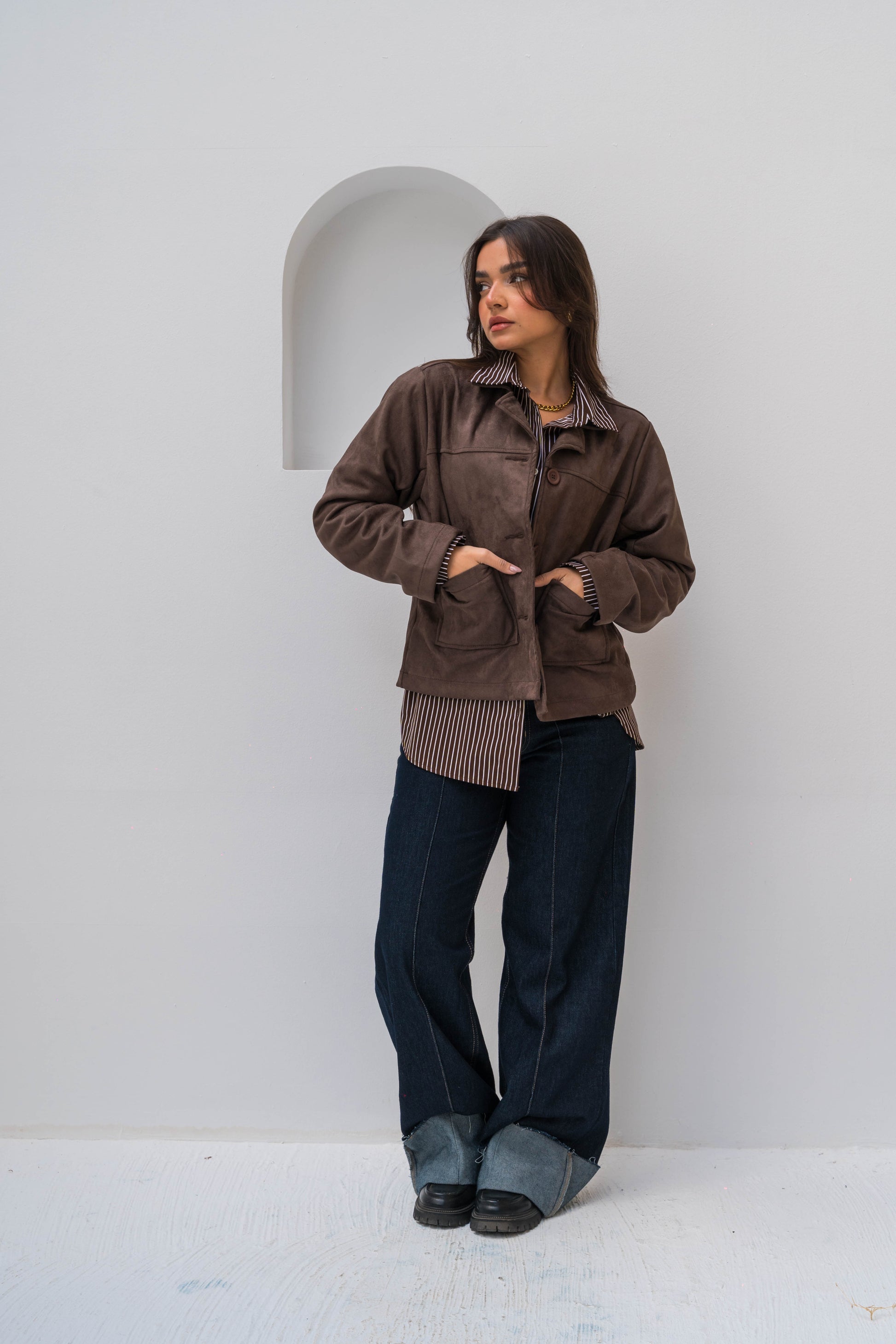 The Suede Jacket - Dark Brown