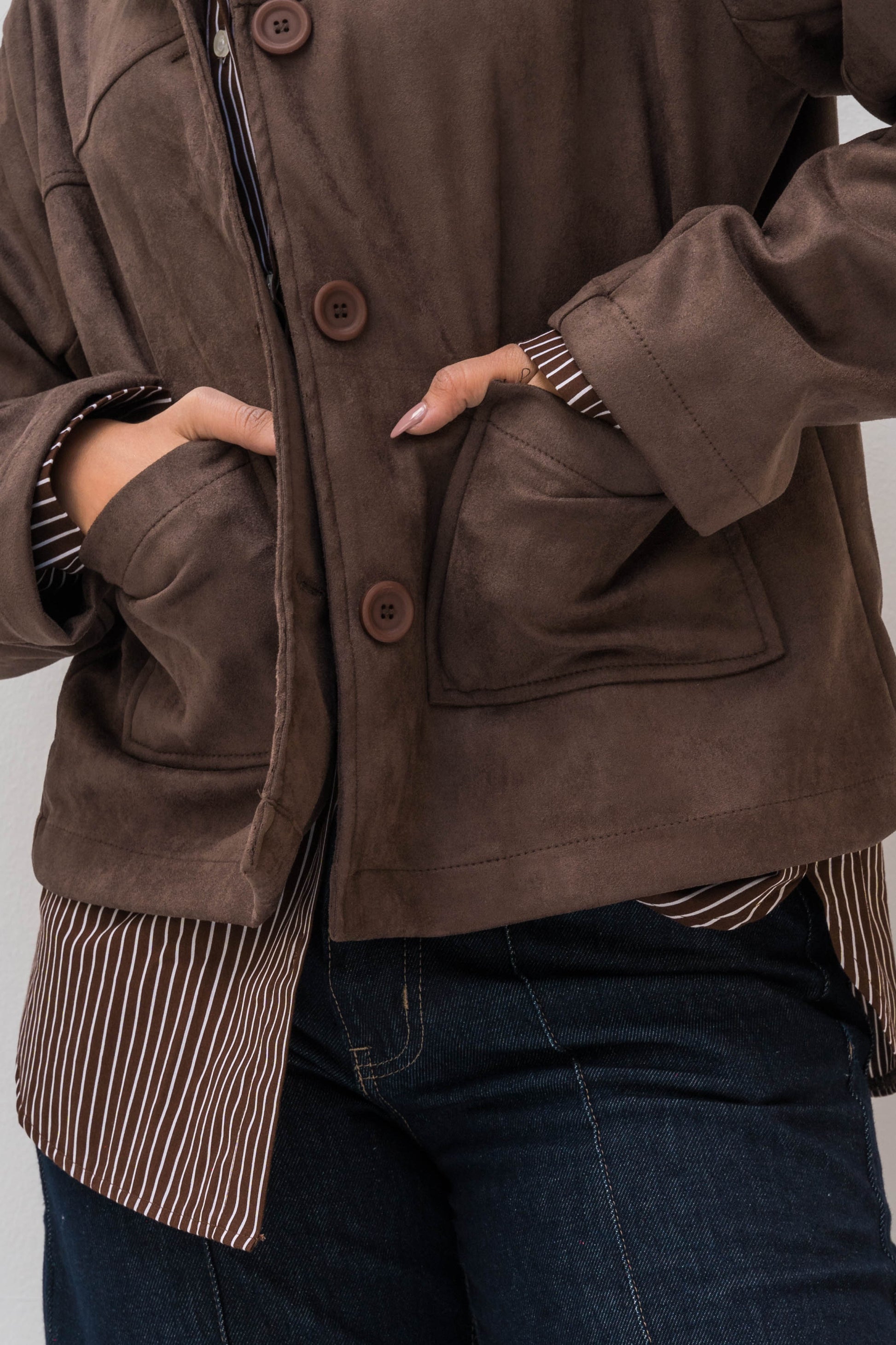 The Suede Jacket - Dark Brown