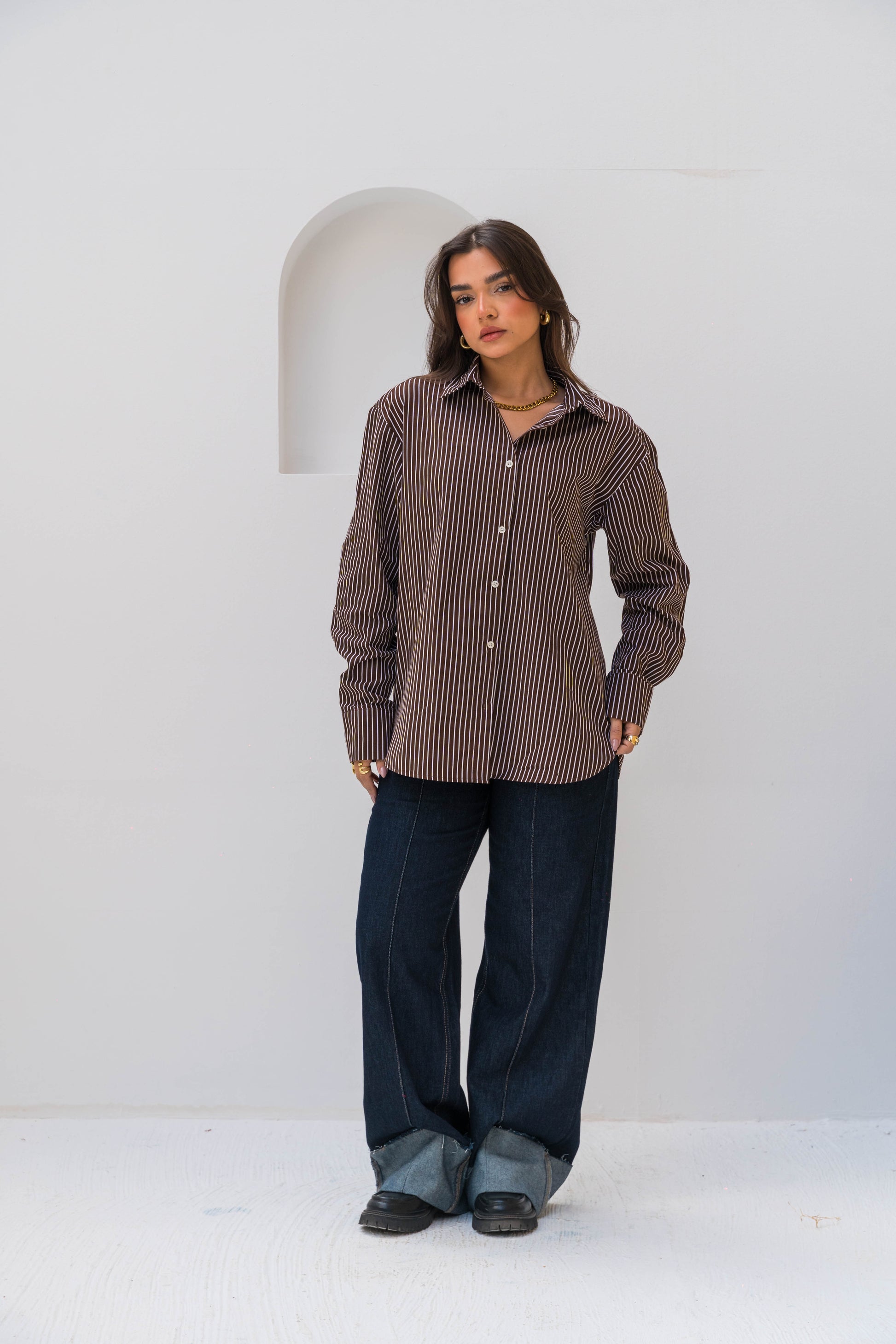 The Stripe Shirt - Brown