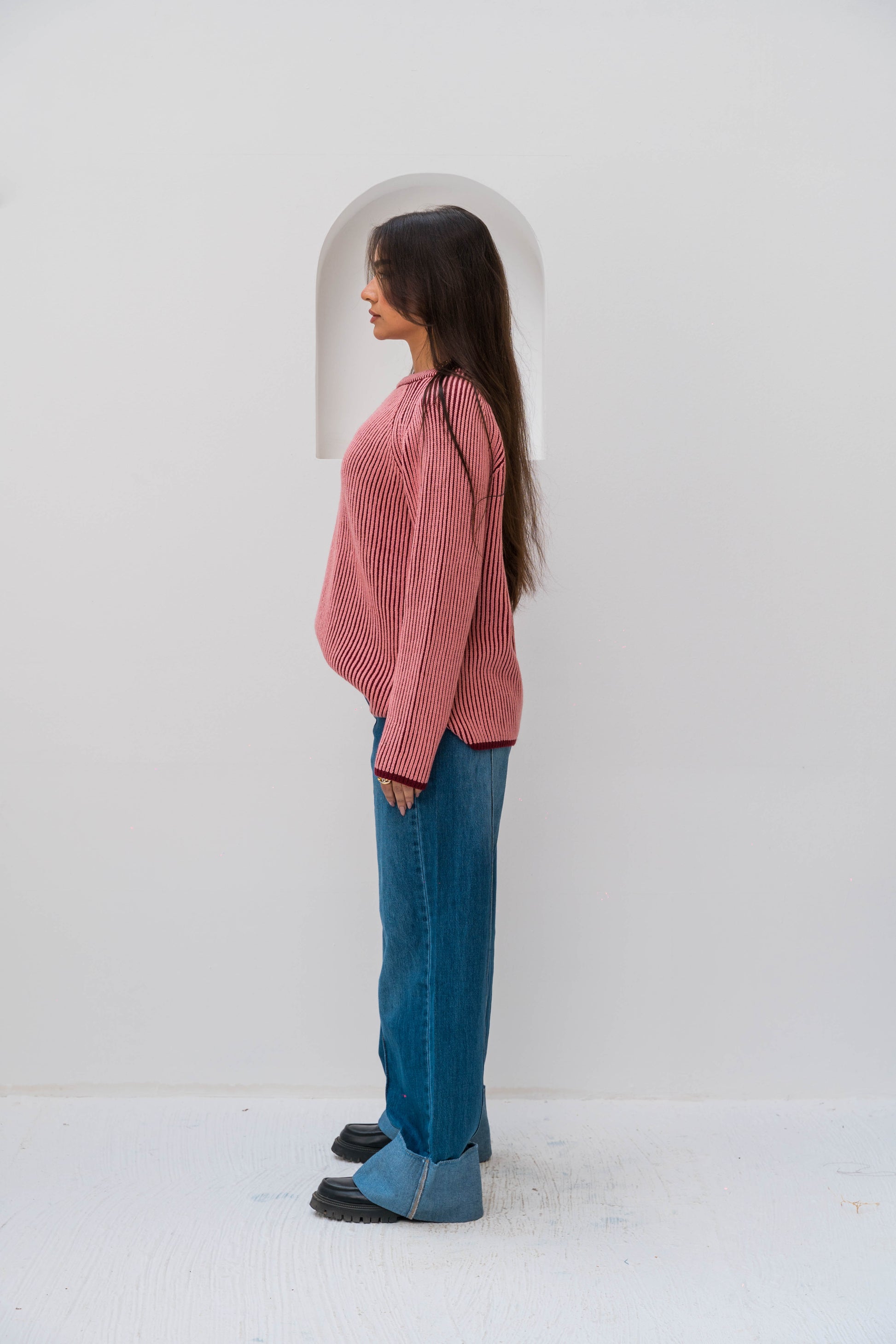 The Hidden Stripe Pullover - Pink