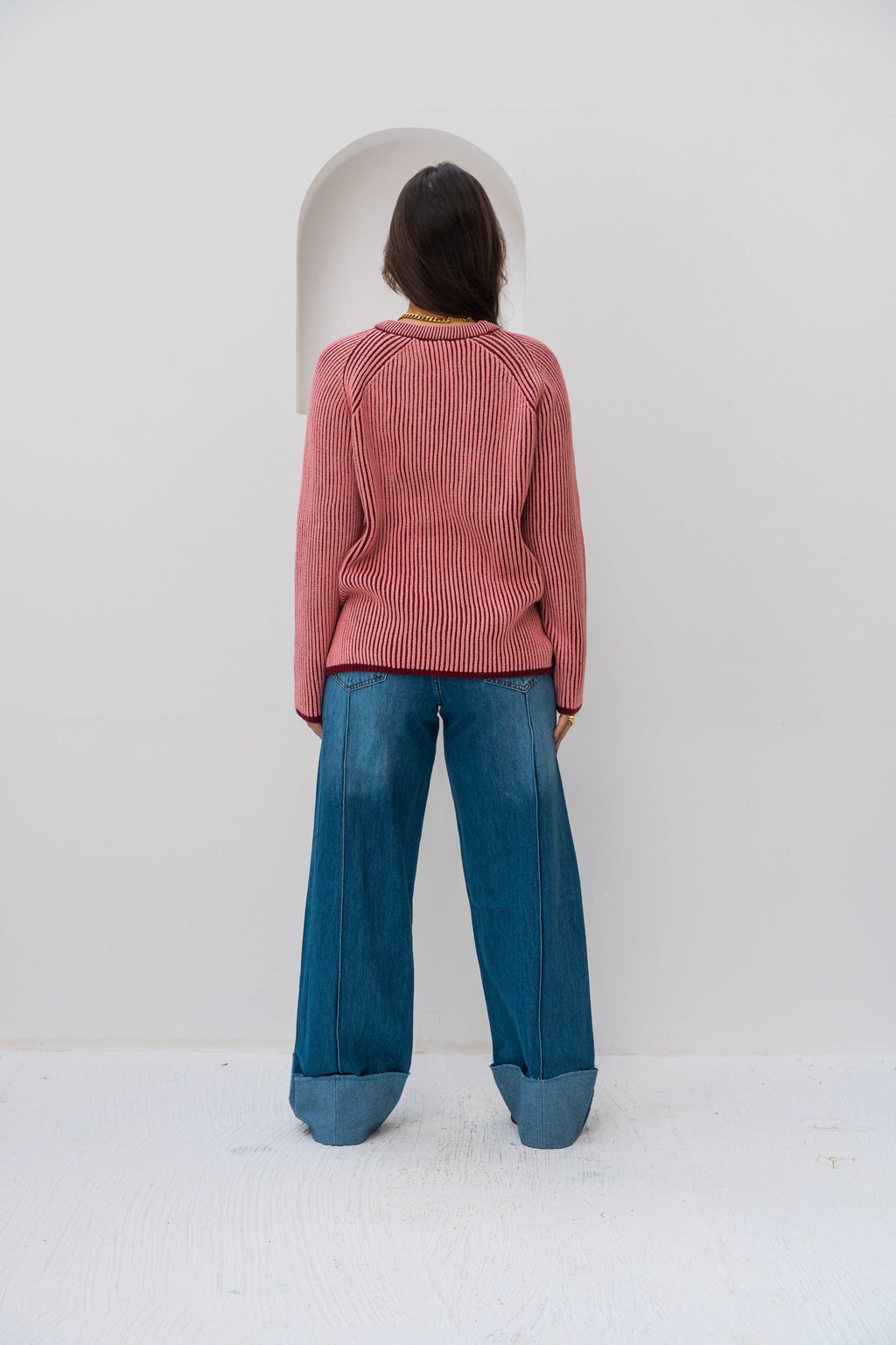 The Hidden Stripe Pullover - Pink