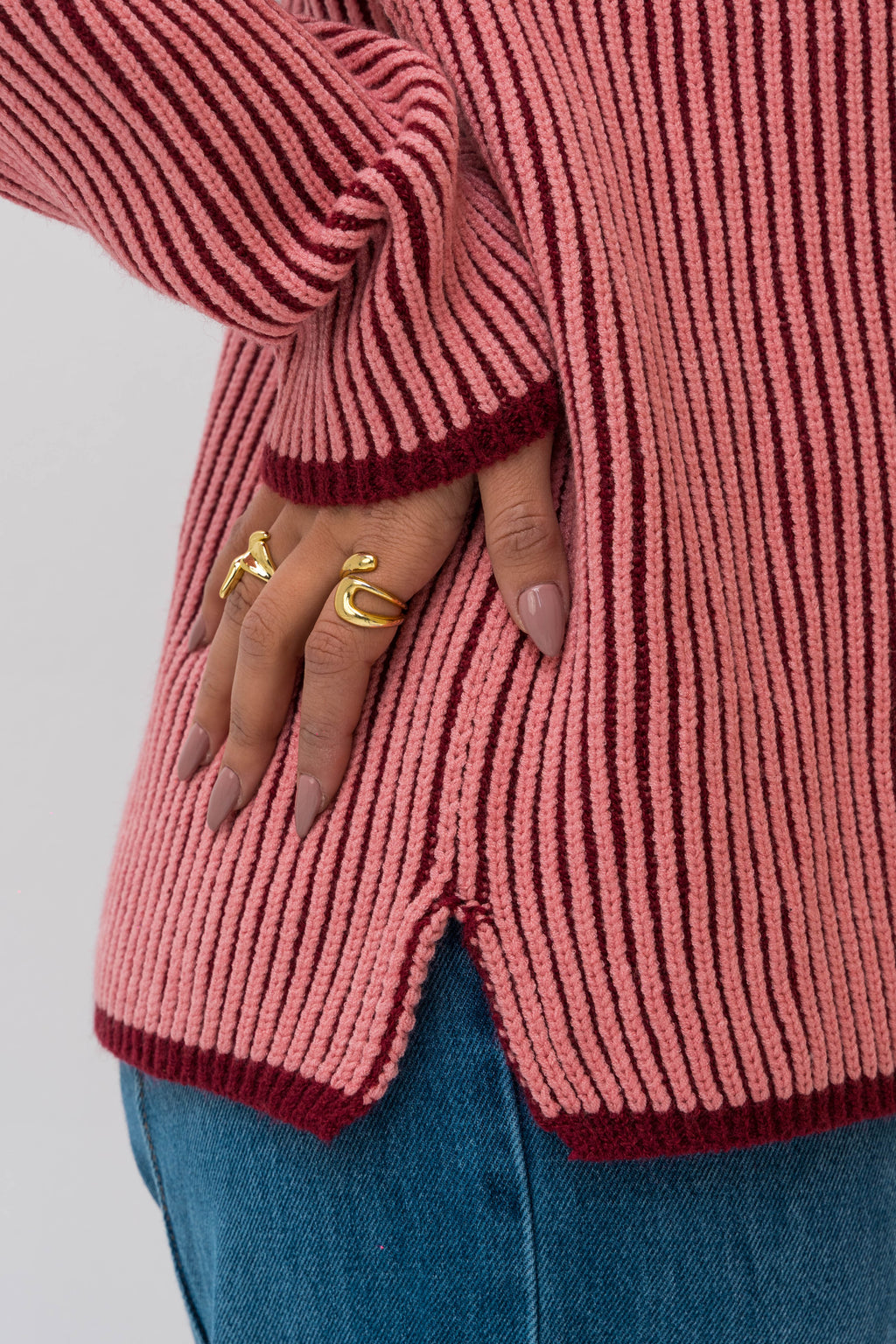 The Hidden Stripe Pullover - Pink