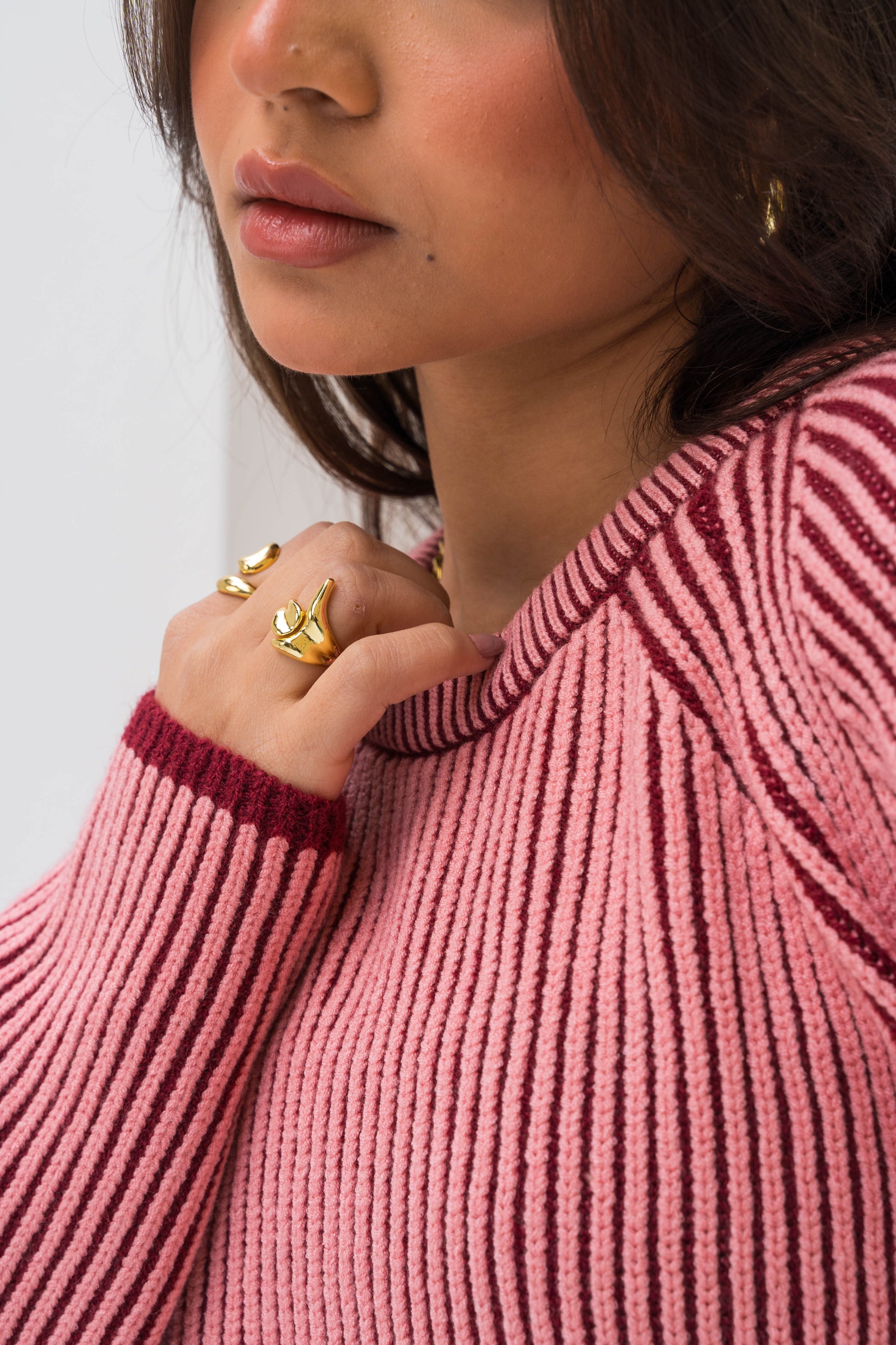 The Hidden Stripe Pullover - Pink