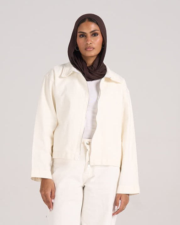 ⁠The Crop It Jacket - White