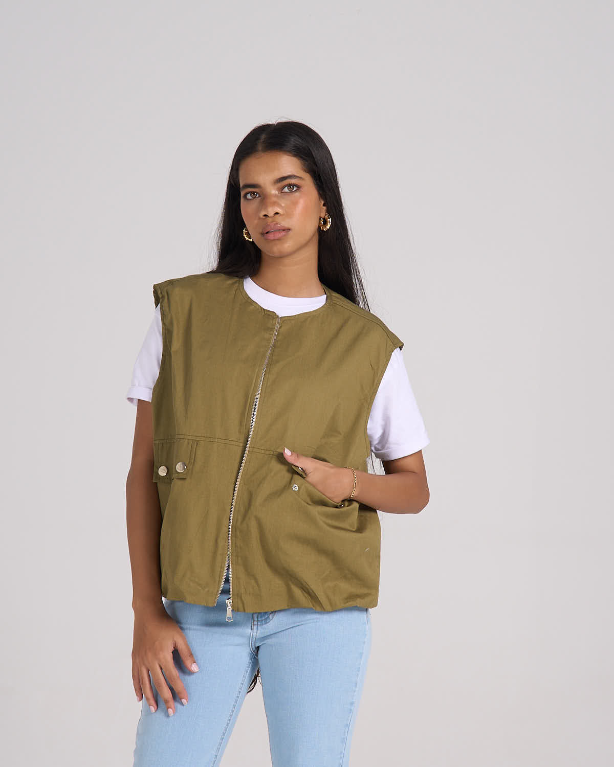 ⁠Puffer Vest - Olive