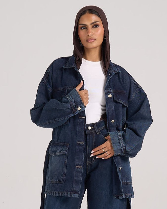 Snatched Denim Jacket - Dark