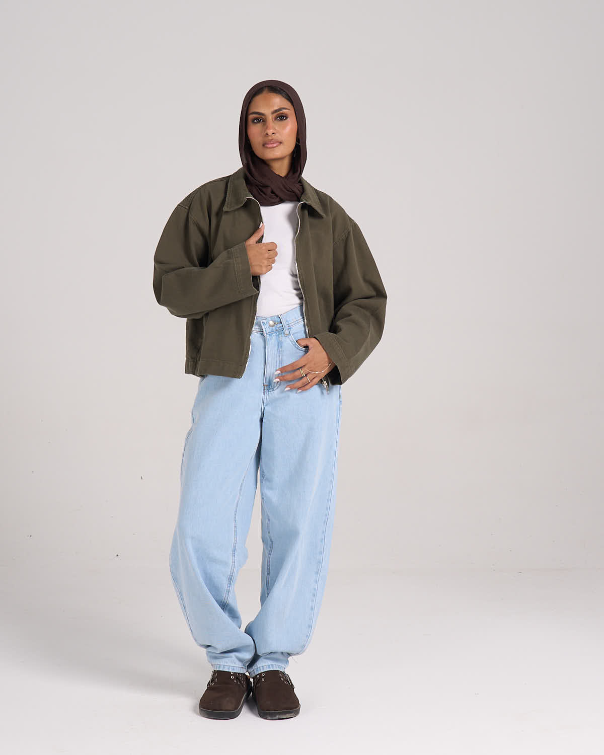 ⁠The Crop It Jacket - Olive