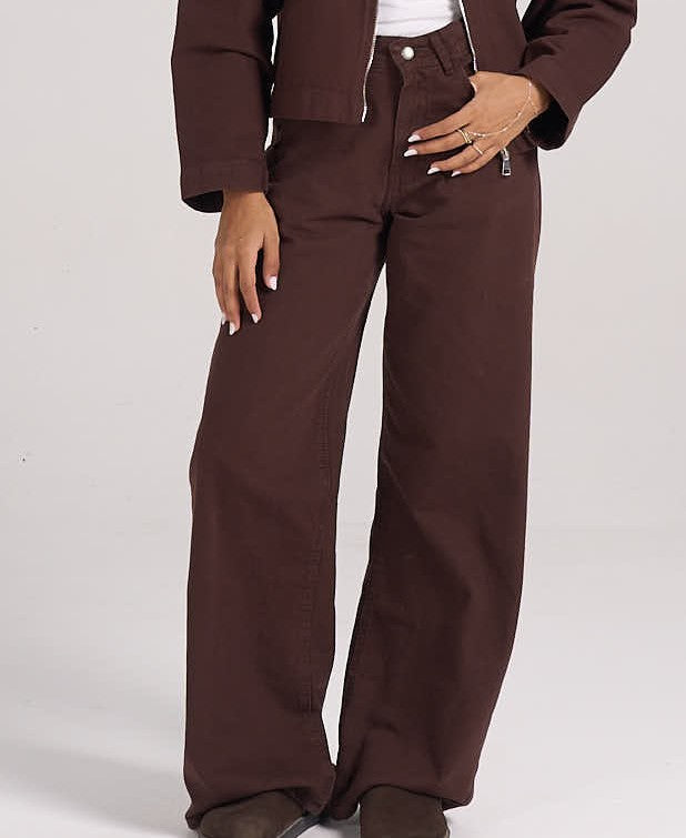 ⁠Gabardine Pants - Chocolate Brown