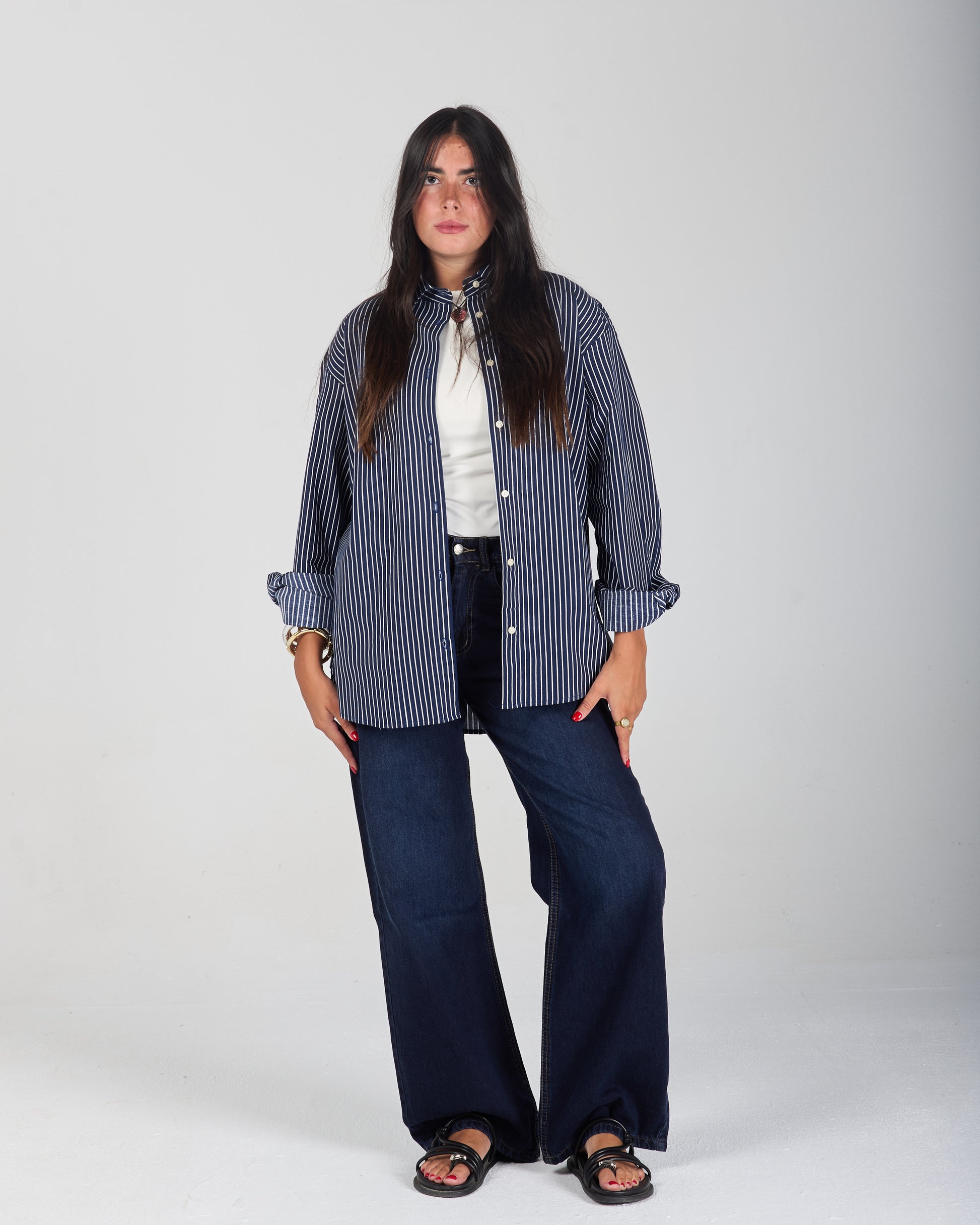 The Stripe Shirt - Navy