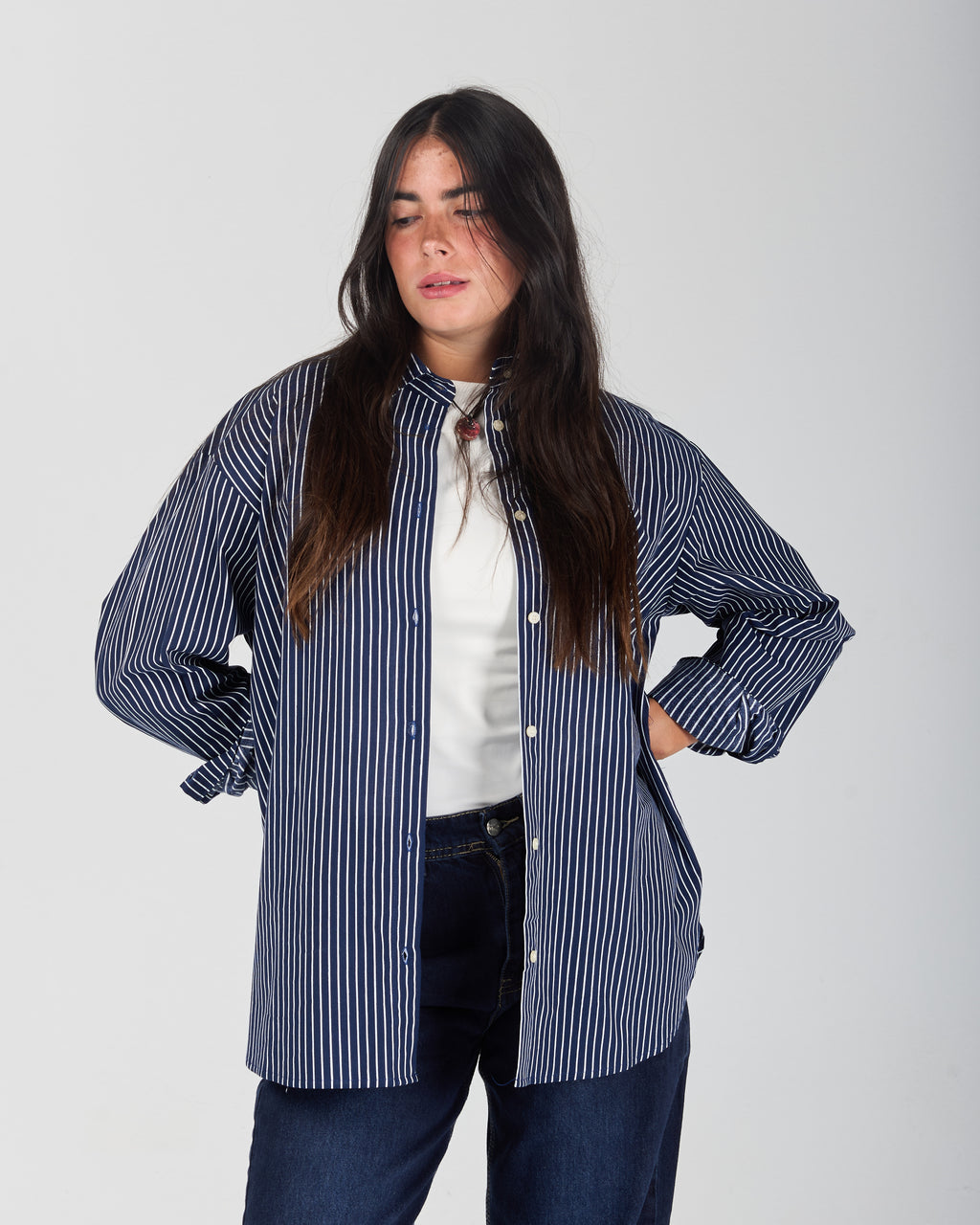 The Stripe Shirt - Navy