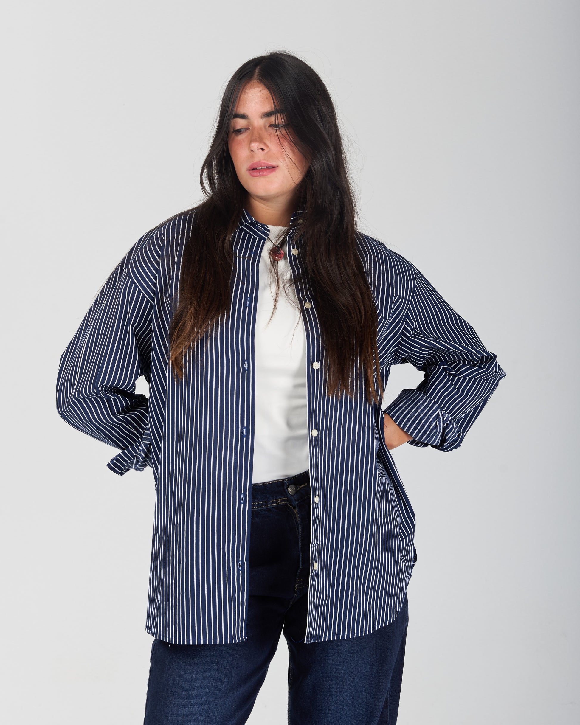 The Stripe Shirt - Navy