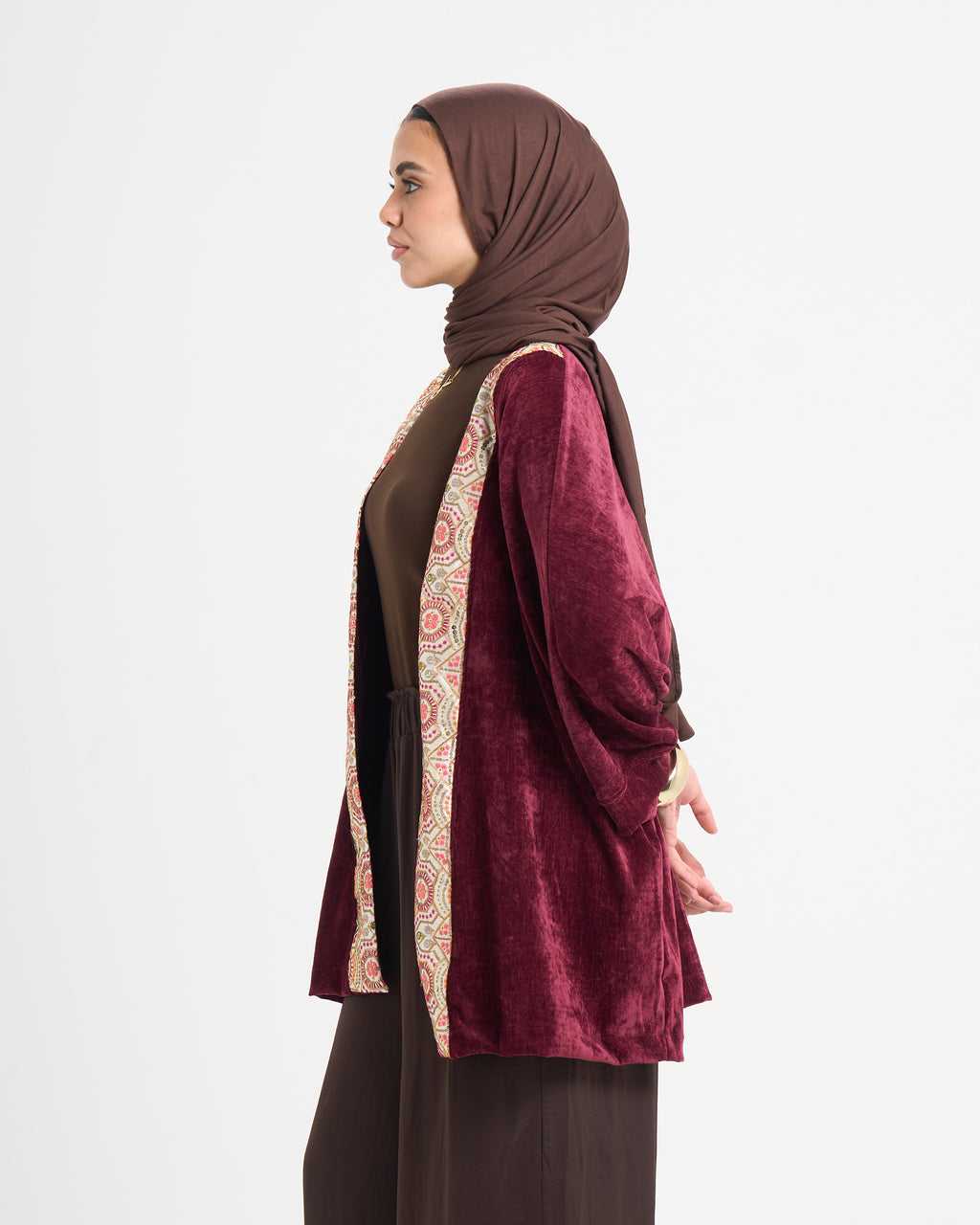 The Velvet Glow Kaftan - Burgundy