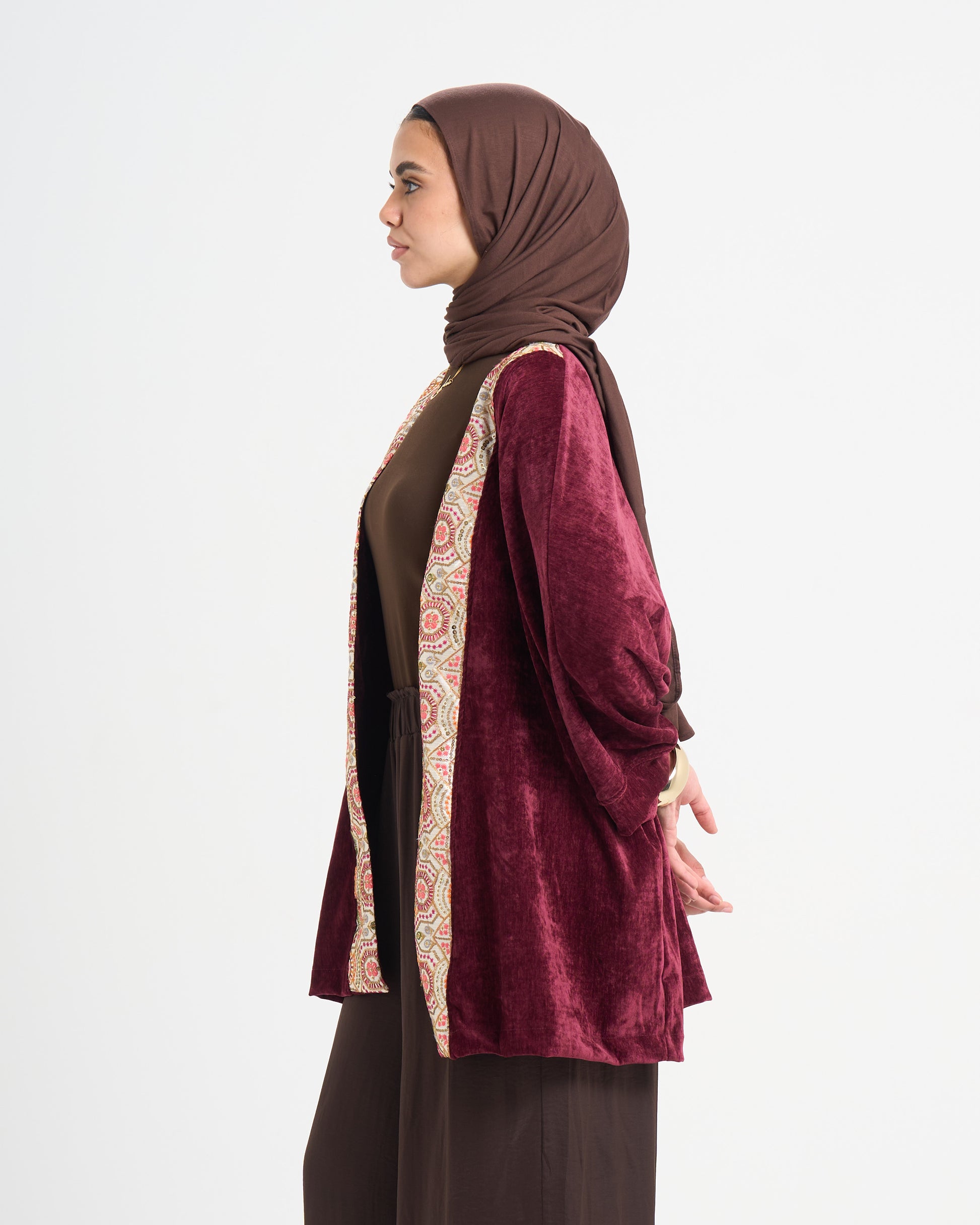 The Velvet Glow Kaftan - Burgundy