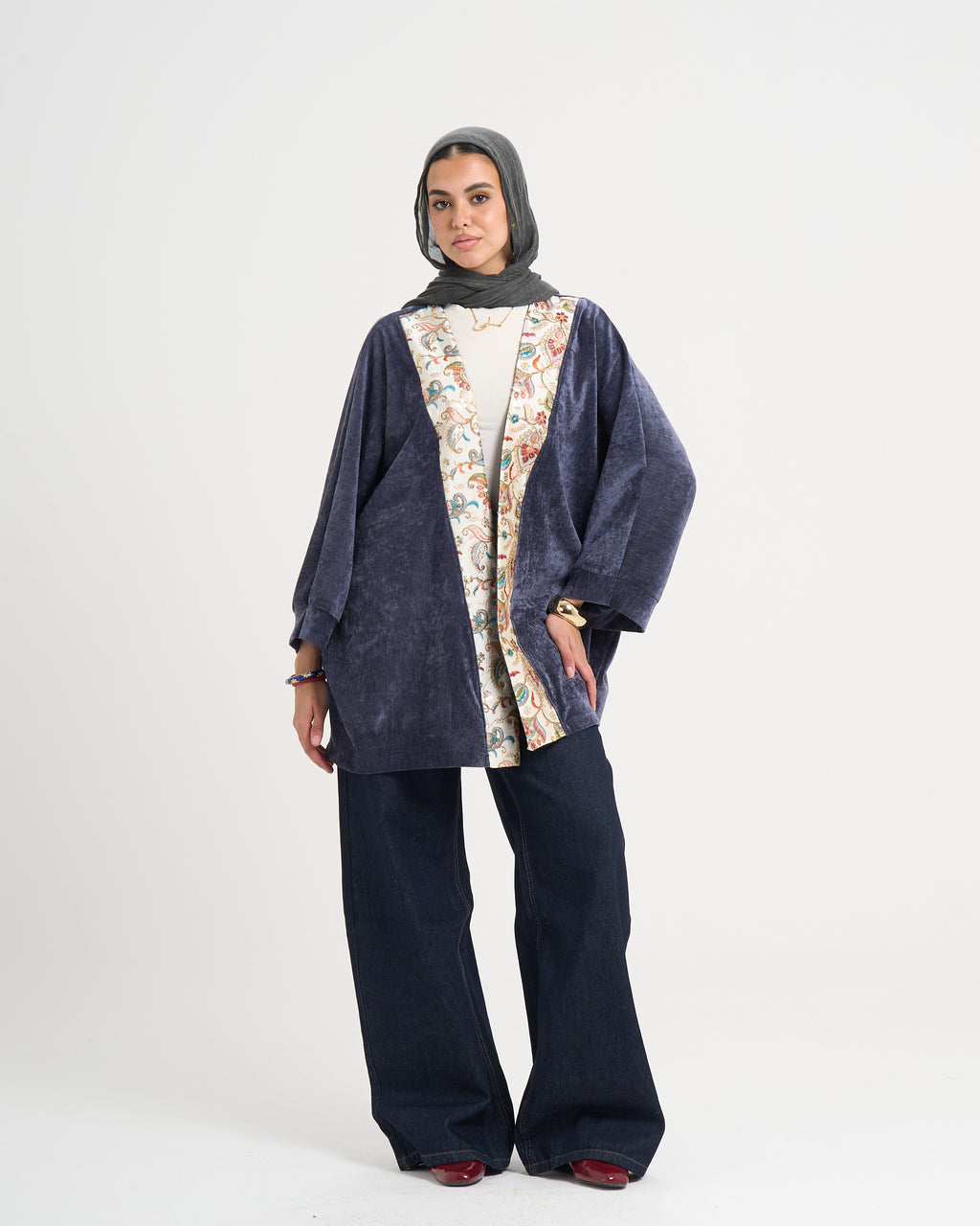 The Velvet Glow Kaftan - Navy