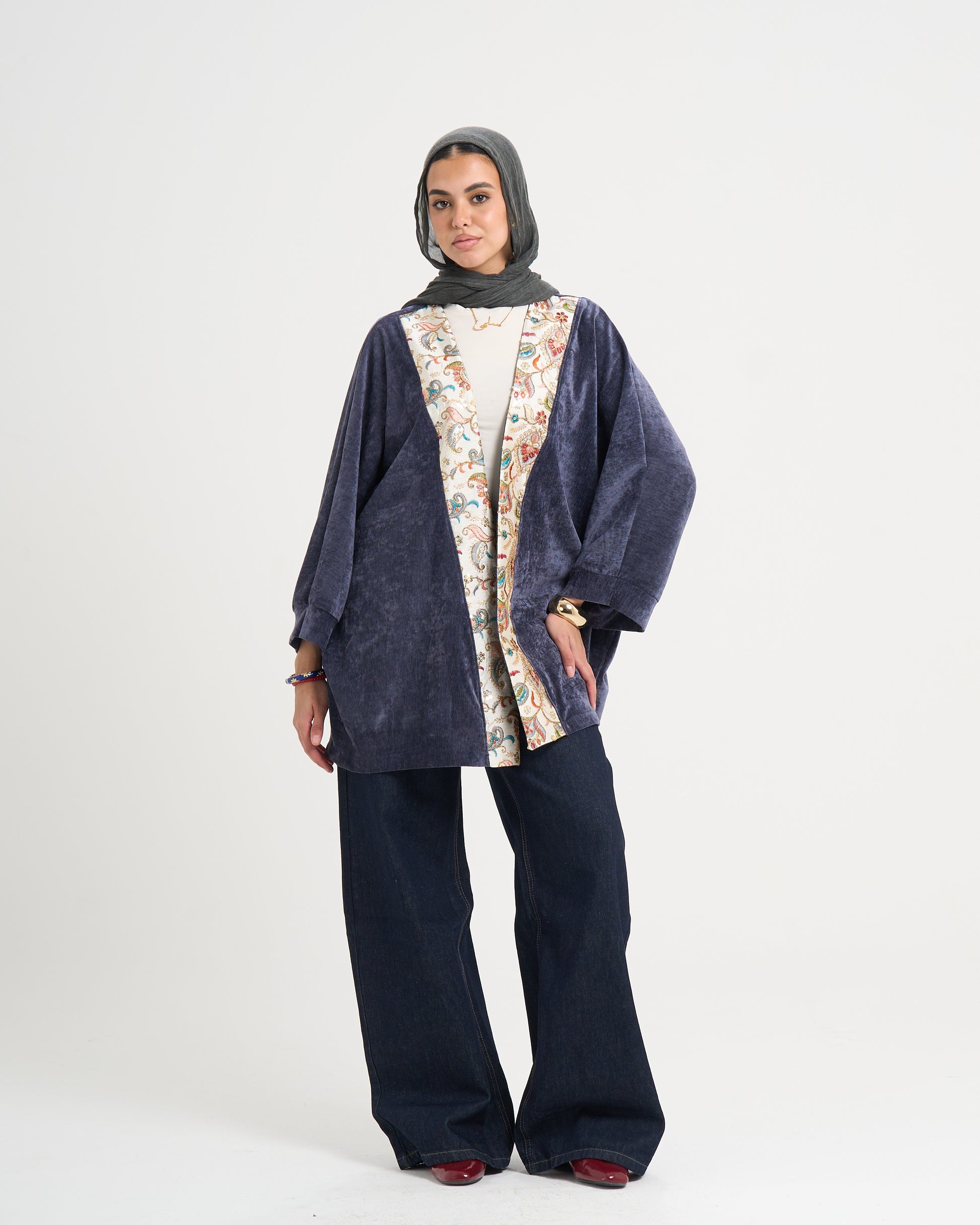 The Velvet Glow Kaftan - Navy