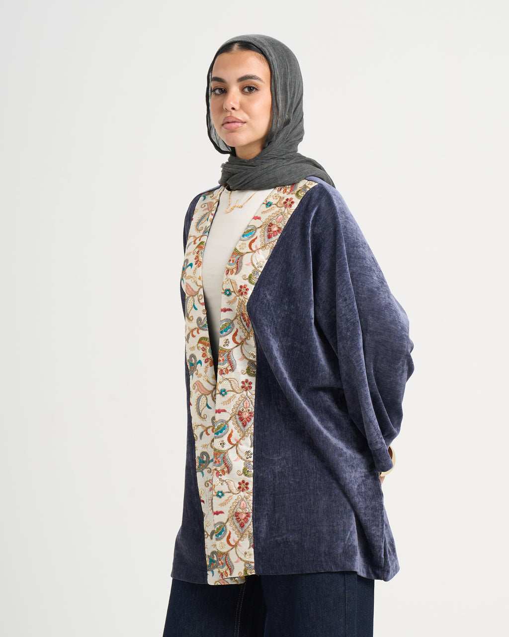 The Velvet Glow Kaftan - Navy