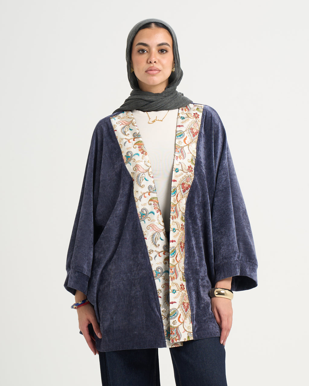 The Velvet Glow Kaftan - Navy