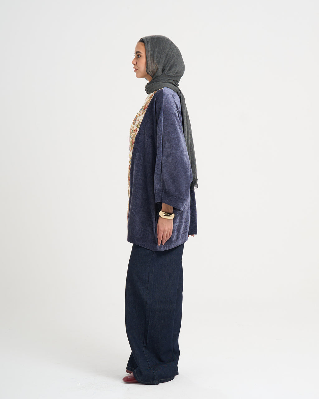 The Velvet Glow Kaftan - Navy