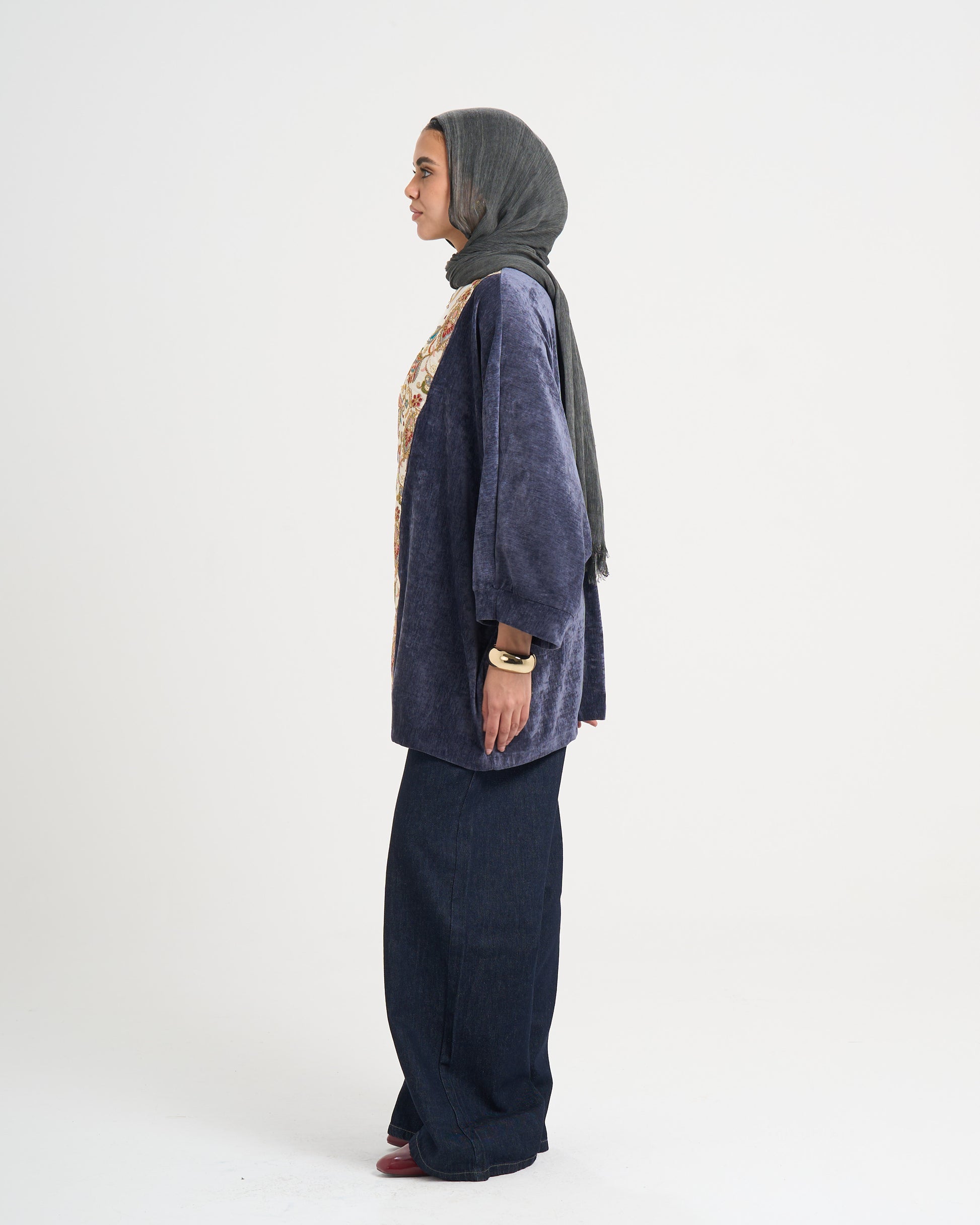 The Velvet Glow Kaftan - Navy