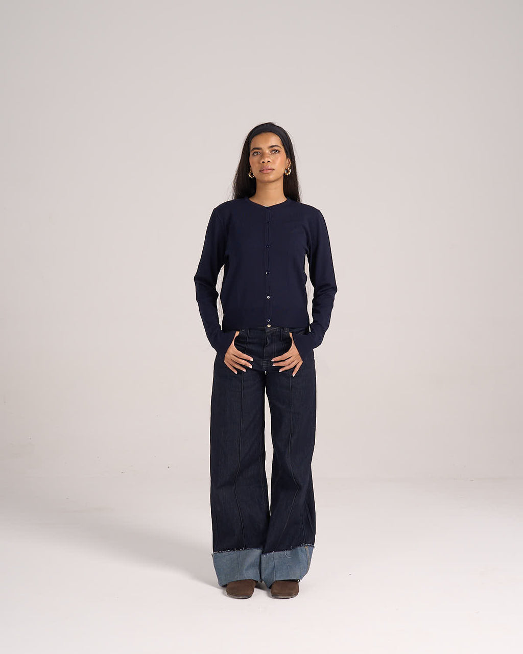 Knitted Cardigan - Navy