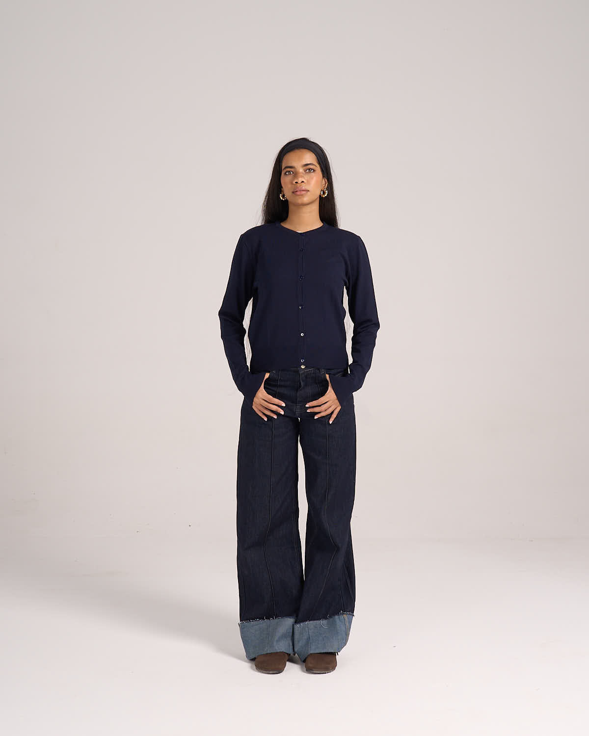 Knitted Cardigan - Navy