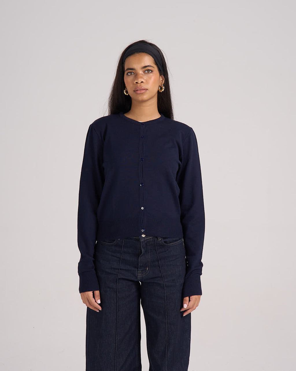 Knitted Cardigan - Navy