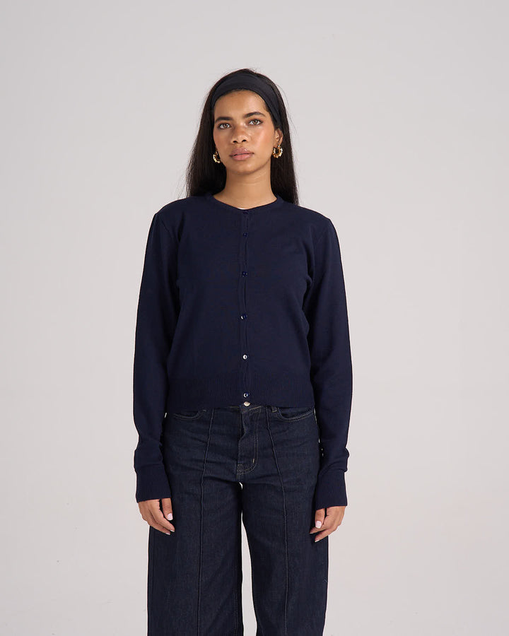 Knitted Cardigan - Navy