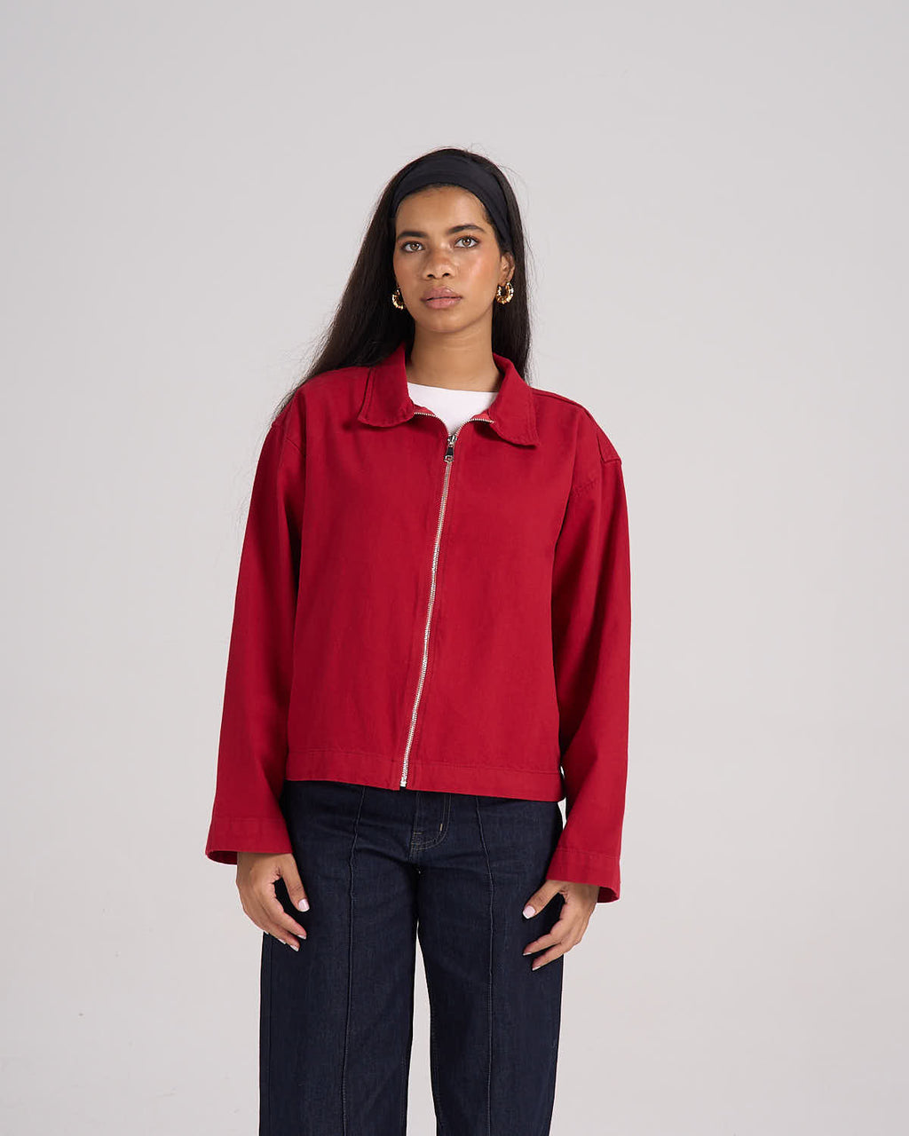 ⁠The Crop It Jacket - Red
