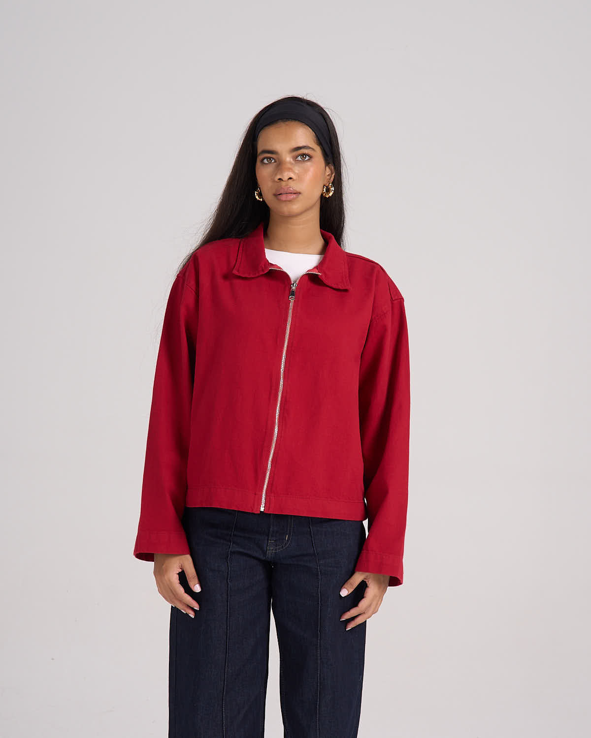 ⁠The Crop It Jacket - Red