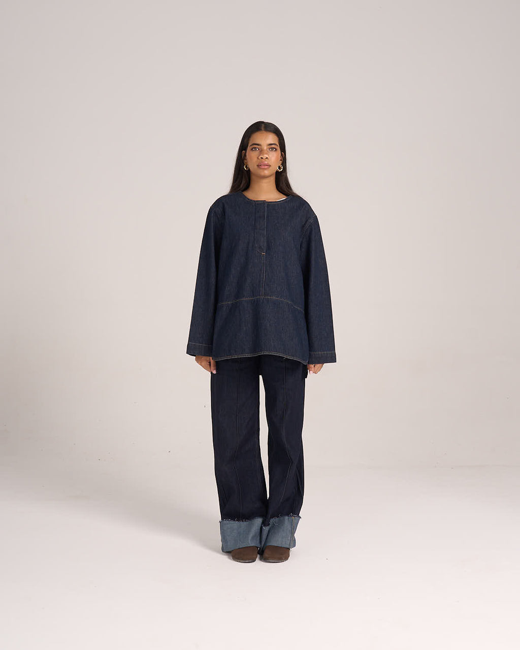 Denim Blouse - Raw Denim